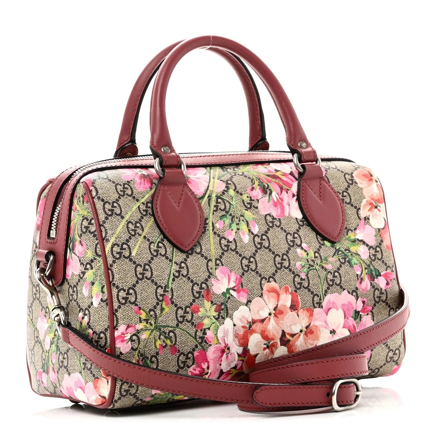 Gucci GG Supreme Blooms Top Handle Boston Bag – Brown