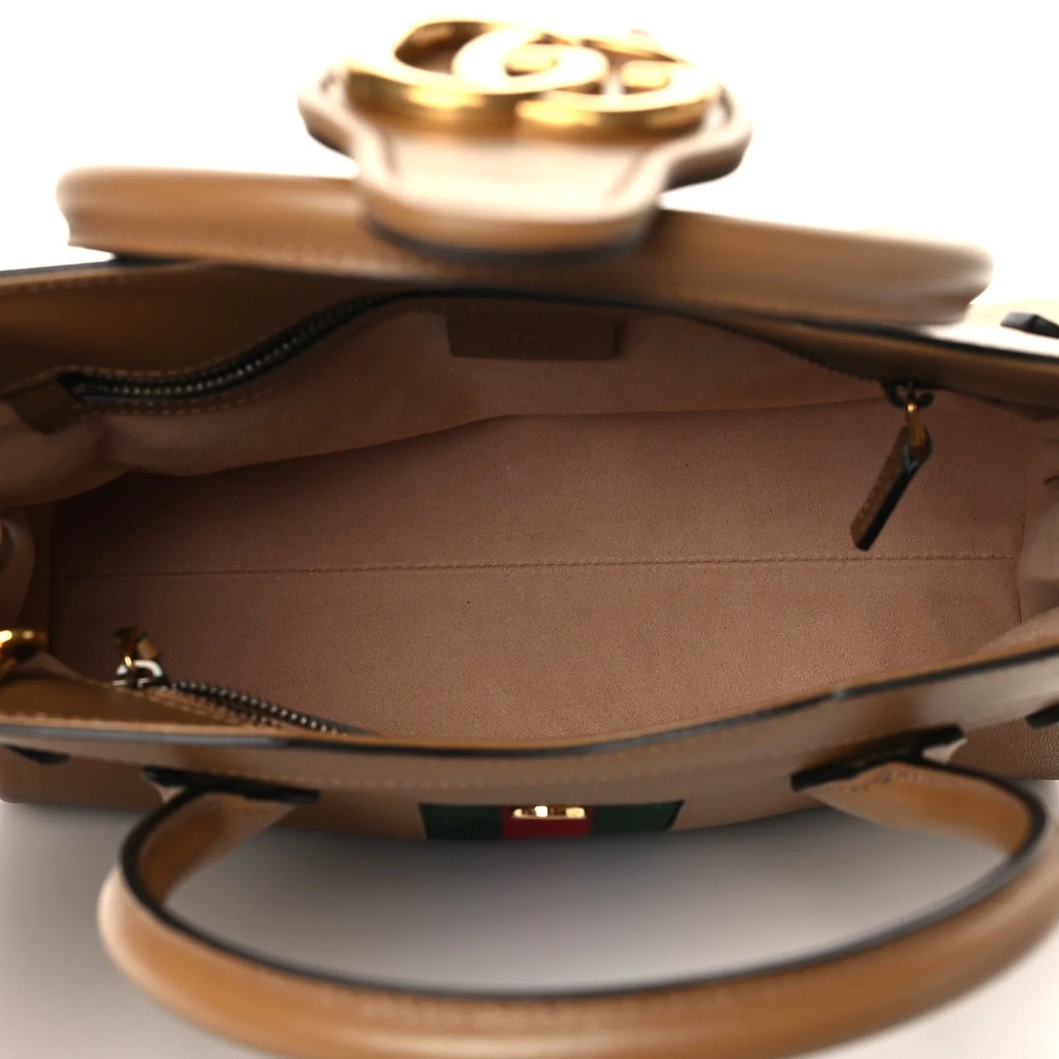 Gucci Small Dahlia Top Handle Bag – Tan Calfskin