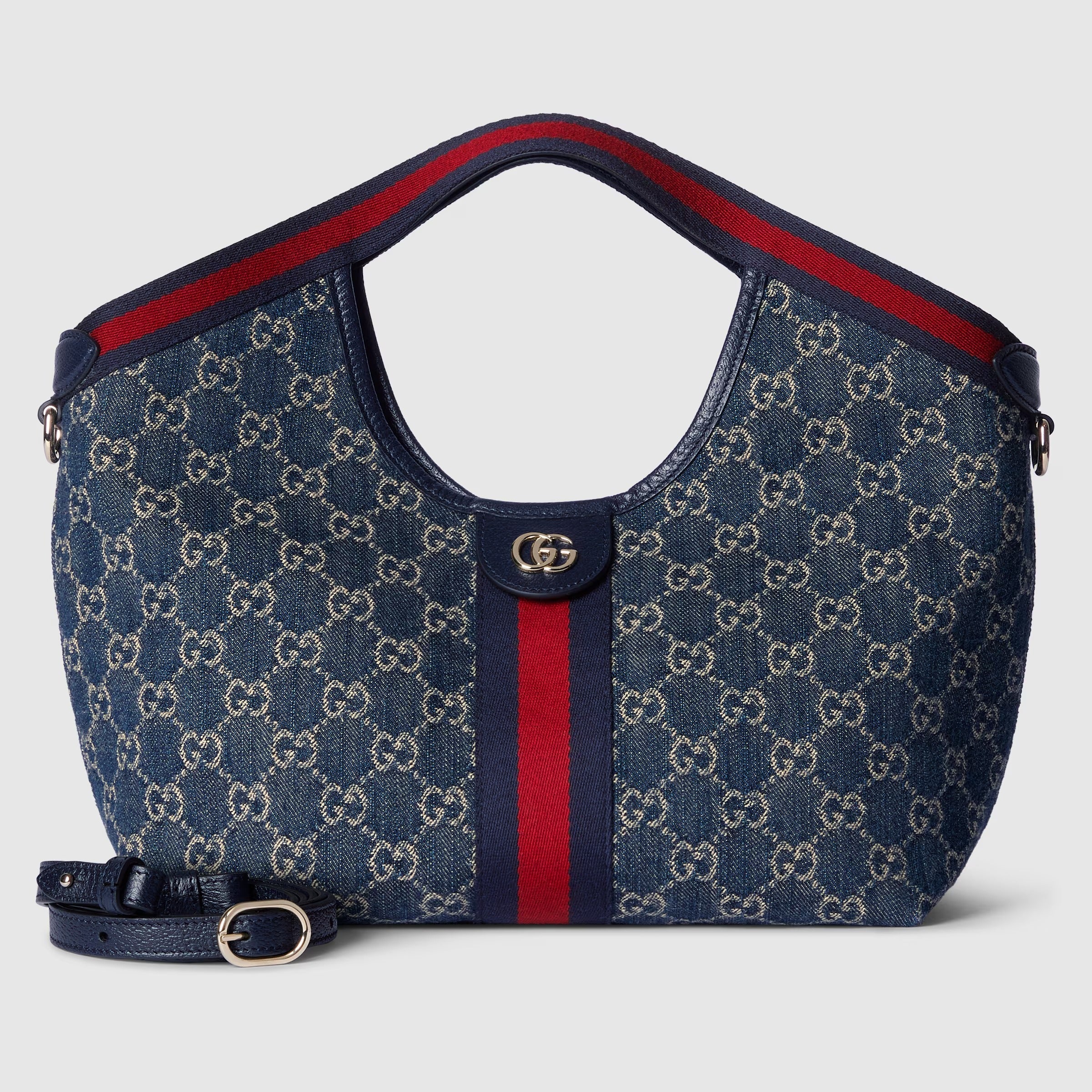 Gucci GG Denim Giglio Small Tote Bag – Blue