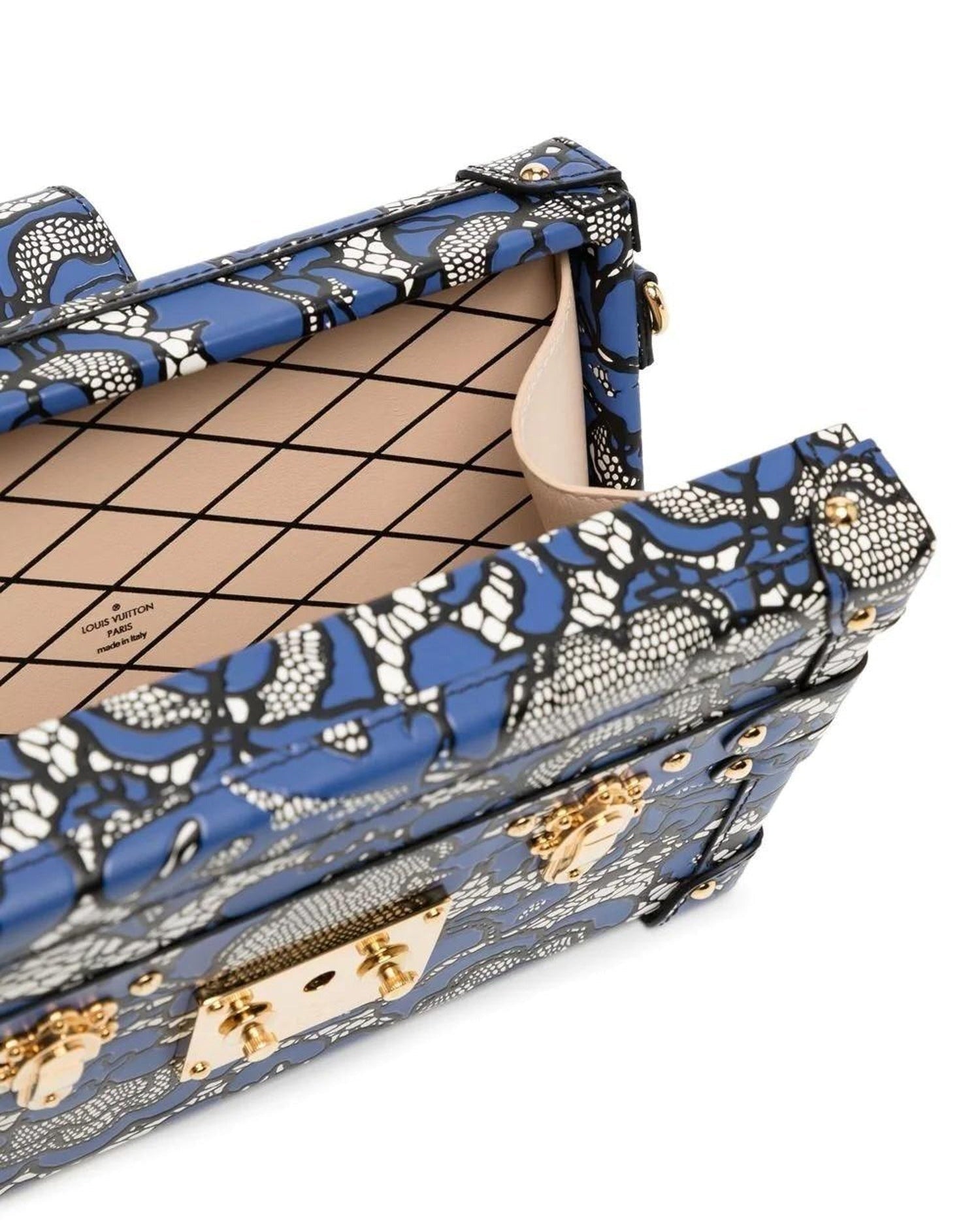 Louis Vuitton Floral Lace Print Petit Malle Handbag - Blue