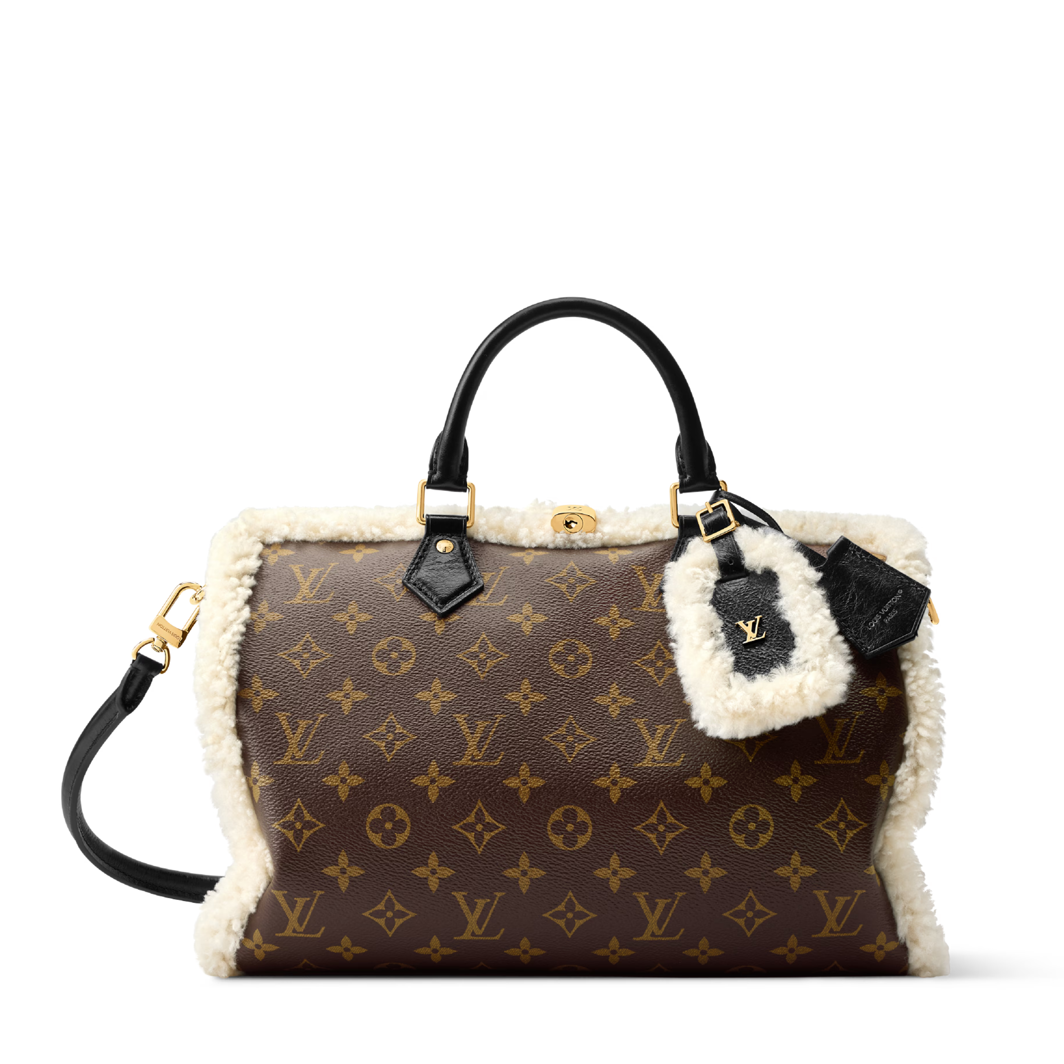 Louis Vuitton Monogram Shearling Speedy Soft 30 Teddy Handbag – Brown