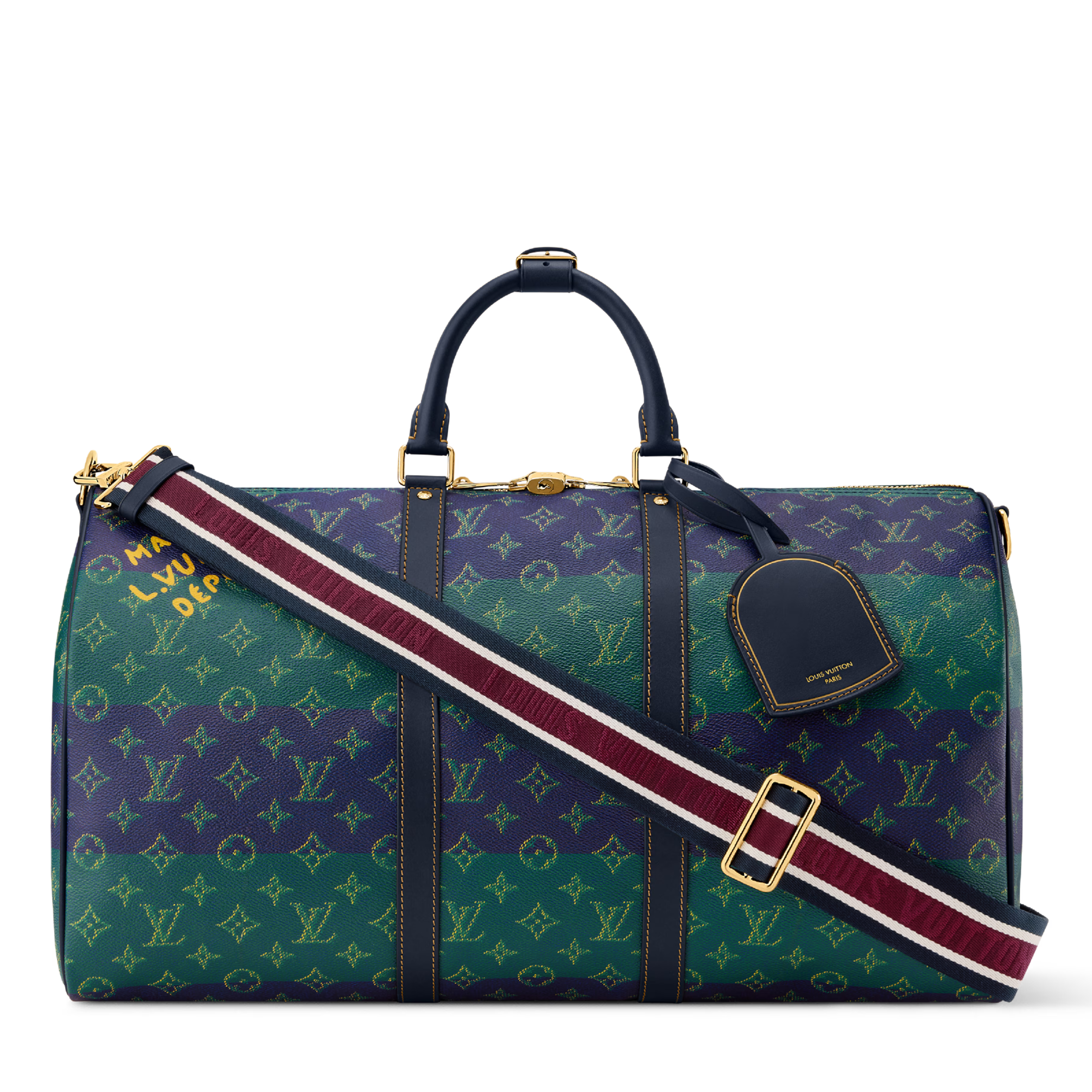 Louis Vuitton Keepall Bandoulière 50 Duffle Bag – Blue Stripes