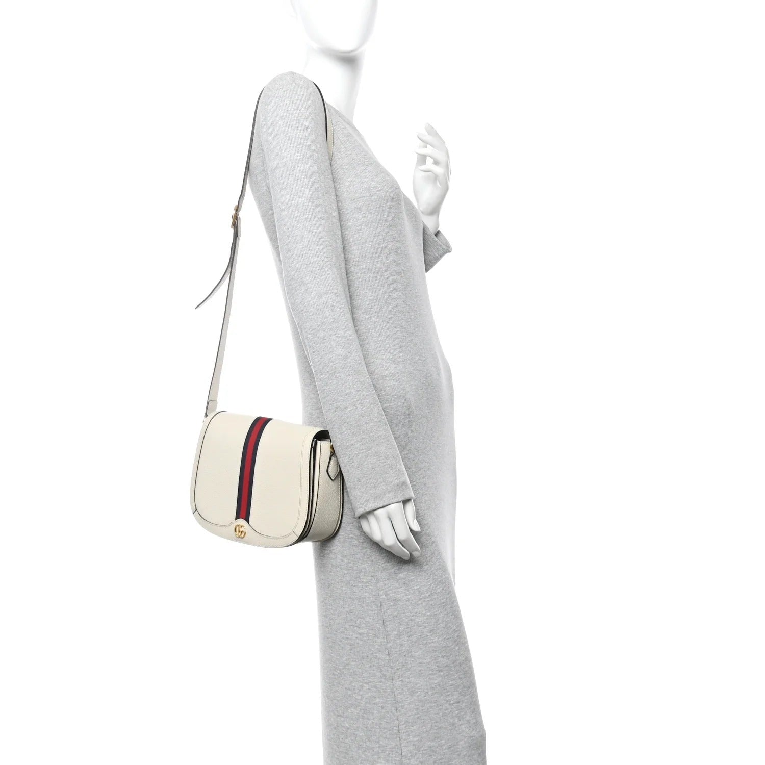 Gucci Textured Calfskin Small Ophidia Flap Bag – Mystic White