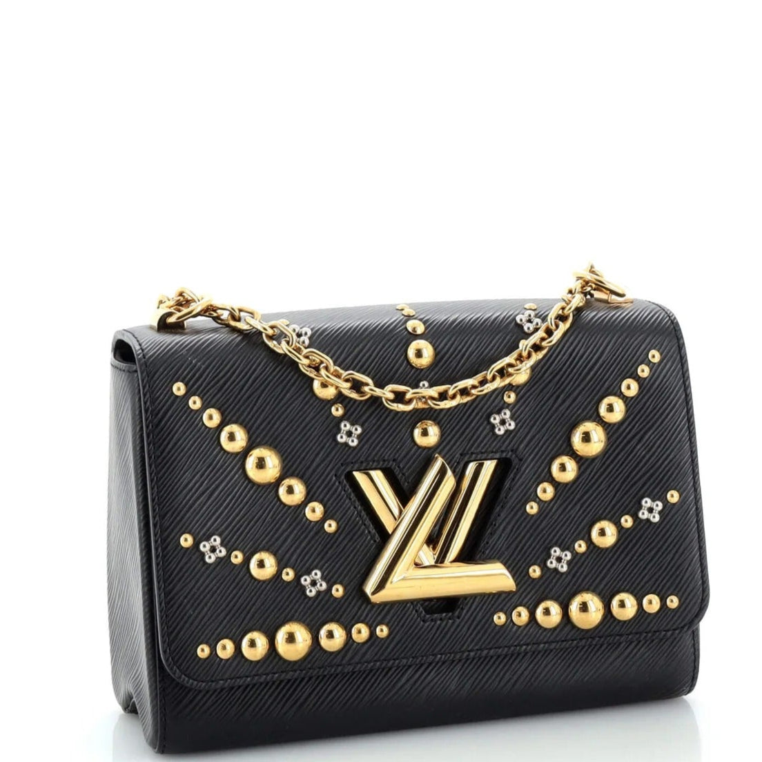 Louis Vuitton Twist Studded Epi MM Handbag - Black