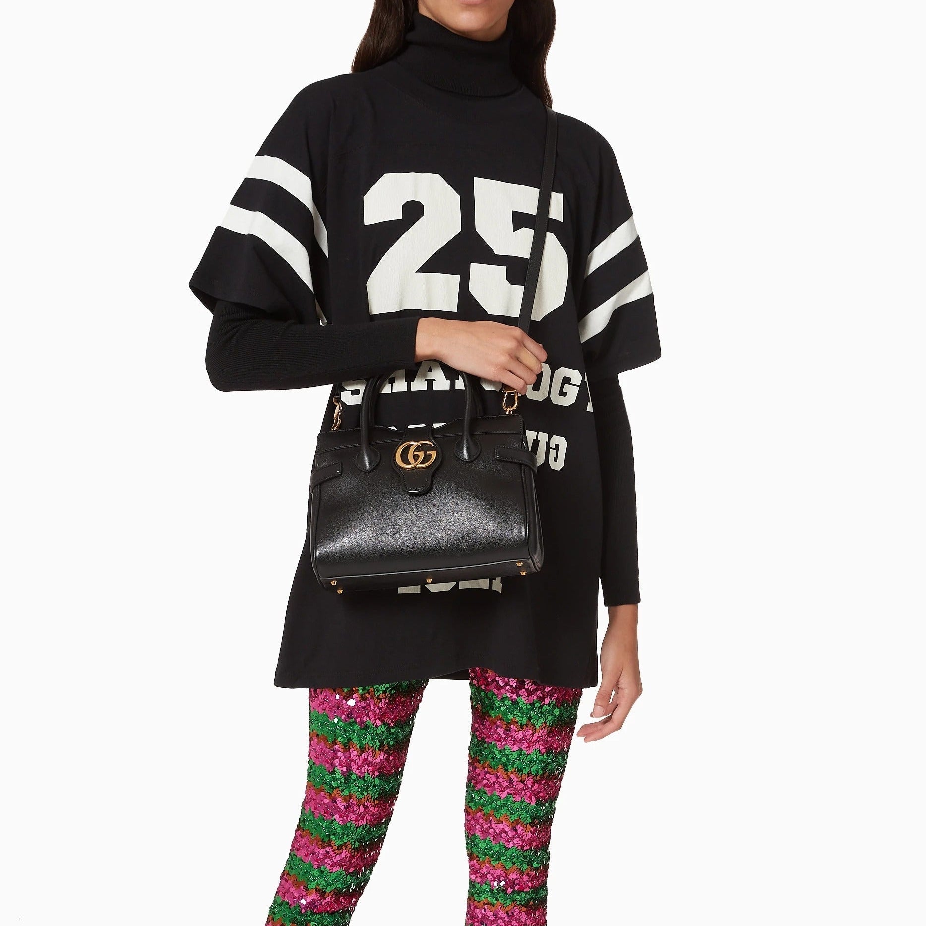 Gucci Small Dahlia Top Handle Bag – Black