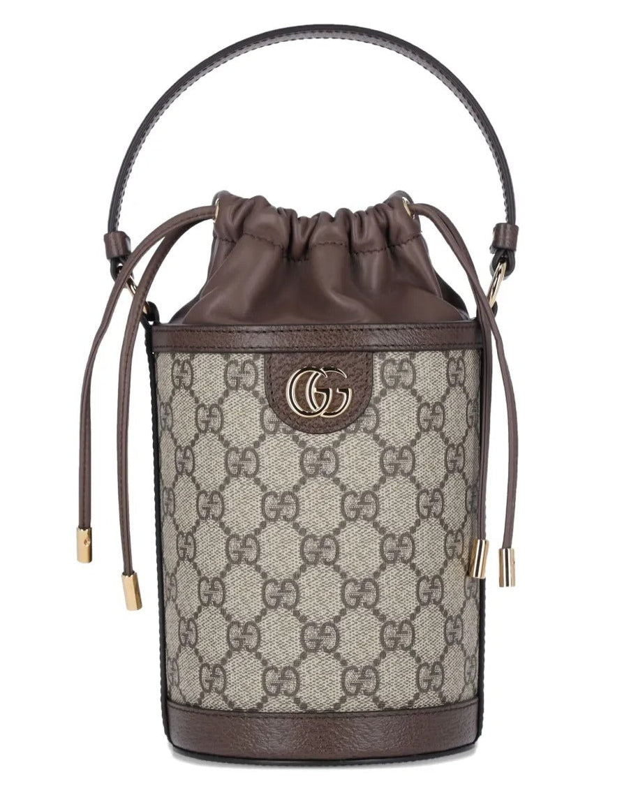 Gucci GG Canvas Ophidia Mini Bucket Bag – Beige