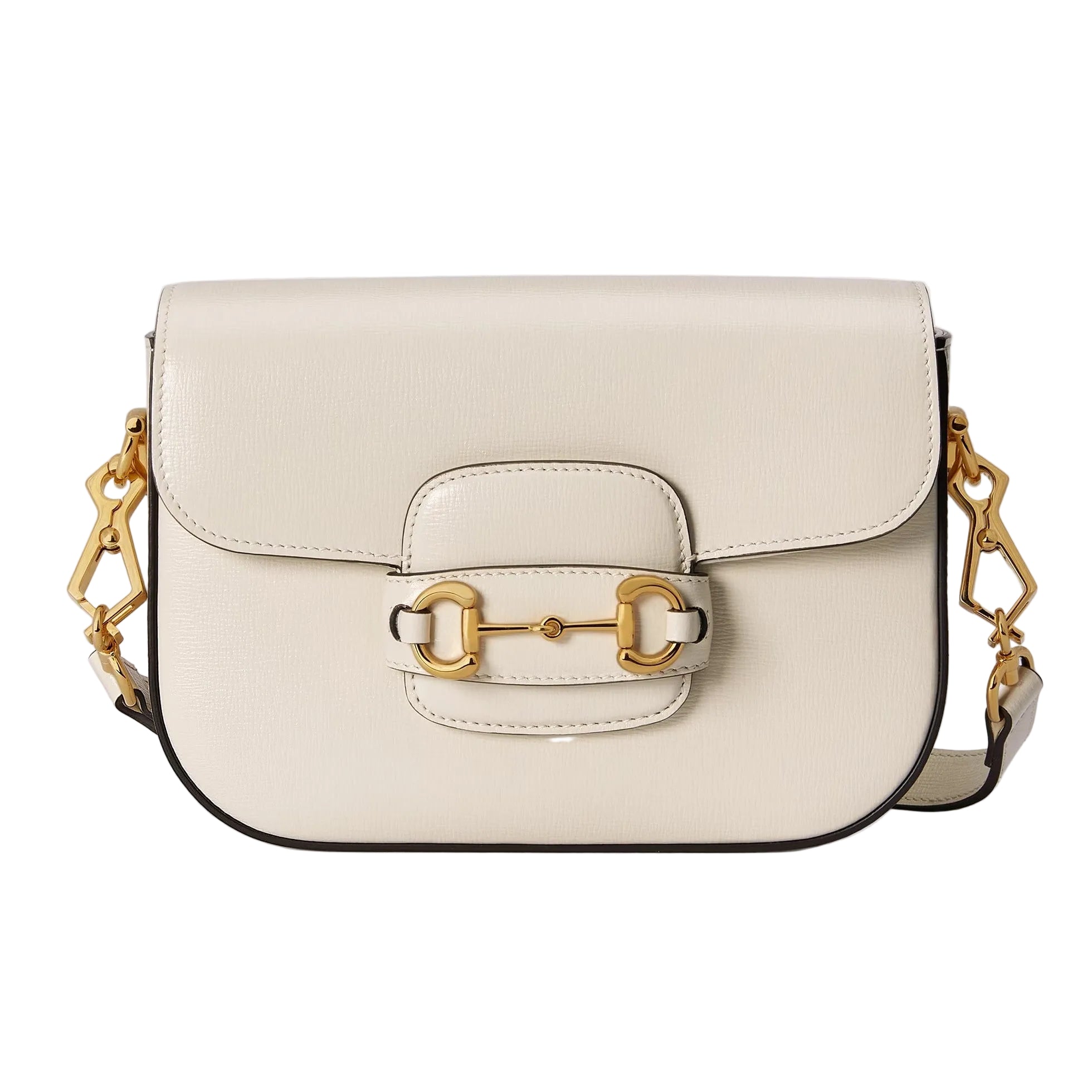 Gucci Horsebit 1955 Small Leather Shoulder Bag – White