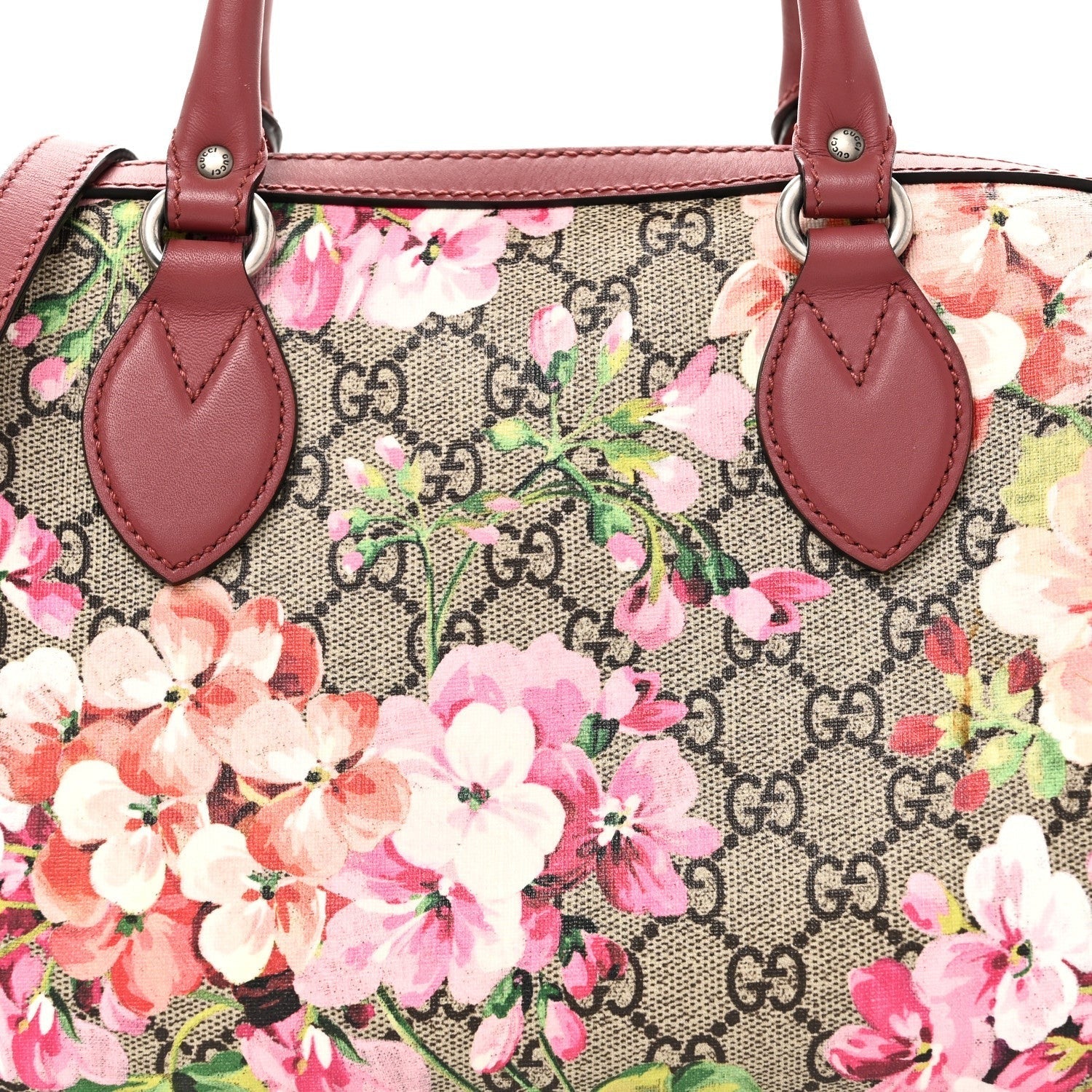 Gucci GG Supreme Blooms Top Handle Boston Bag – Brown