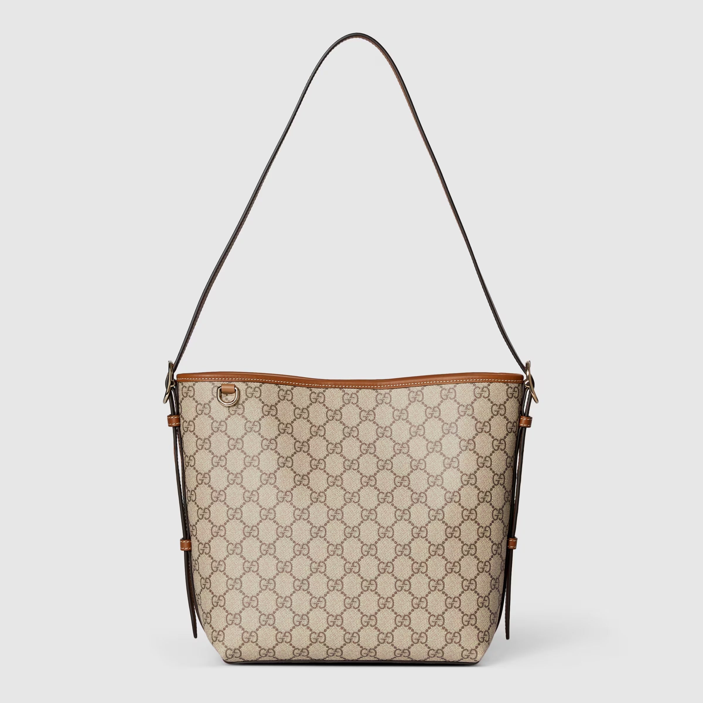 Gucci GG Emblem Small Shoulder Bag – Beige/Brown