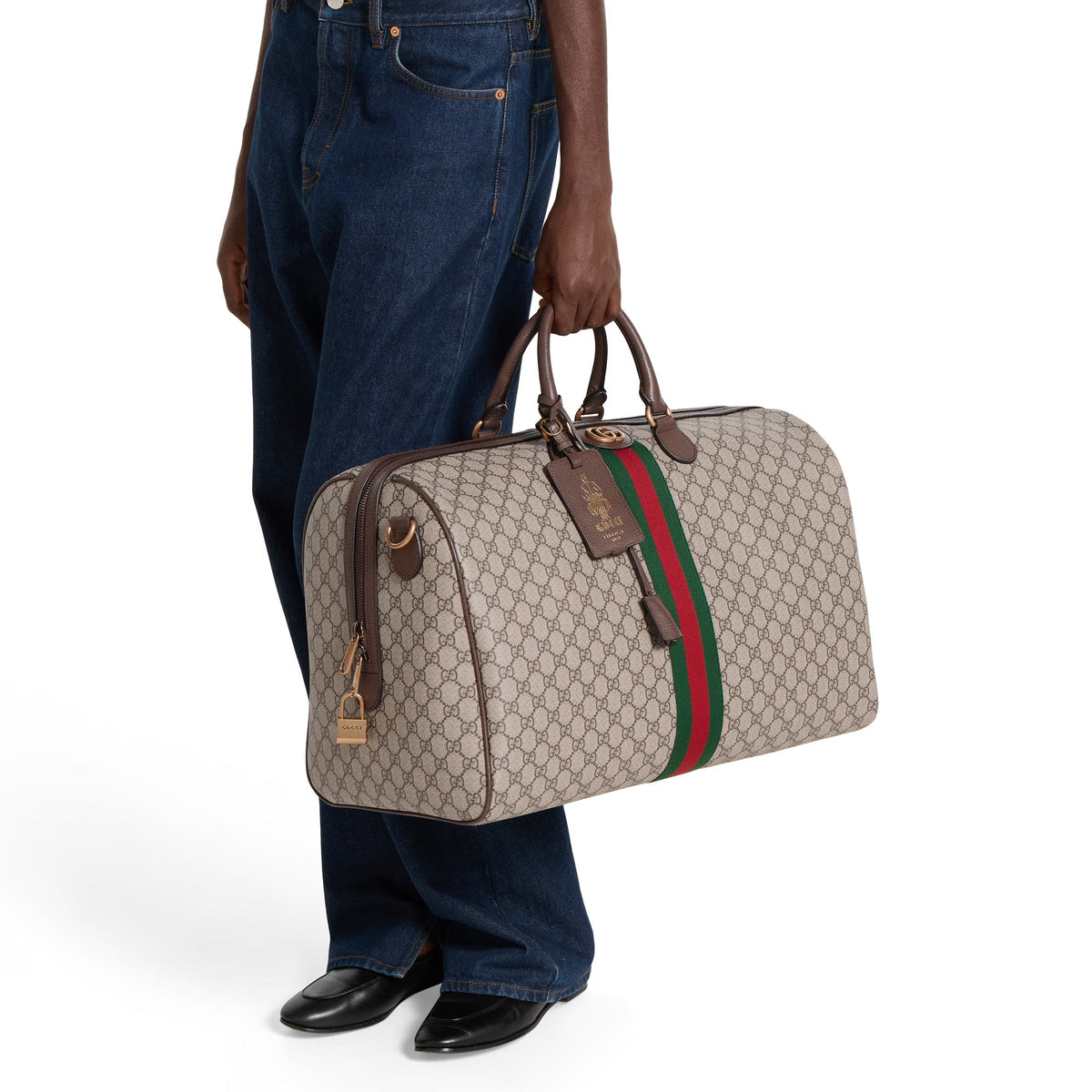 Gucci GG Supreme Canvas Savoy Large Duffle Bag – Beige