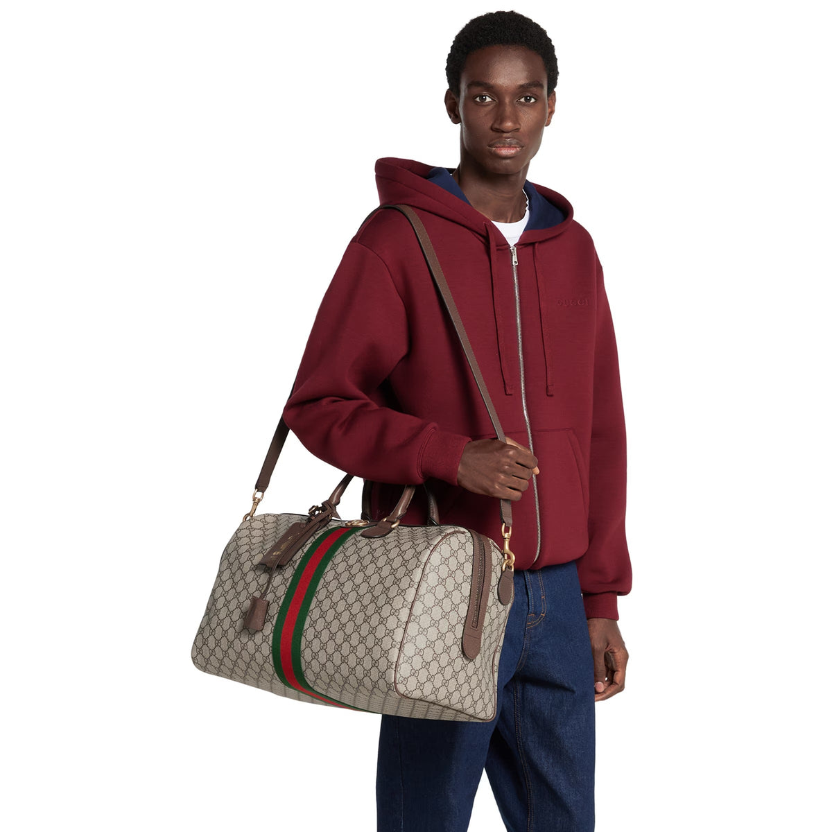Gucci GG Canvas Savoy Medium Duffle Bag – Beige
