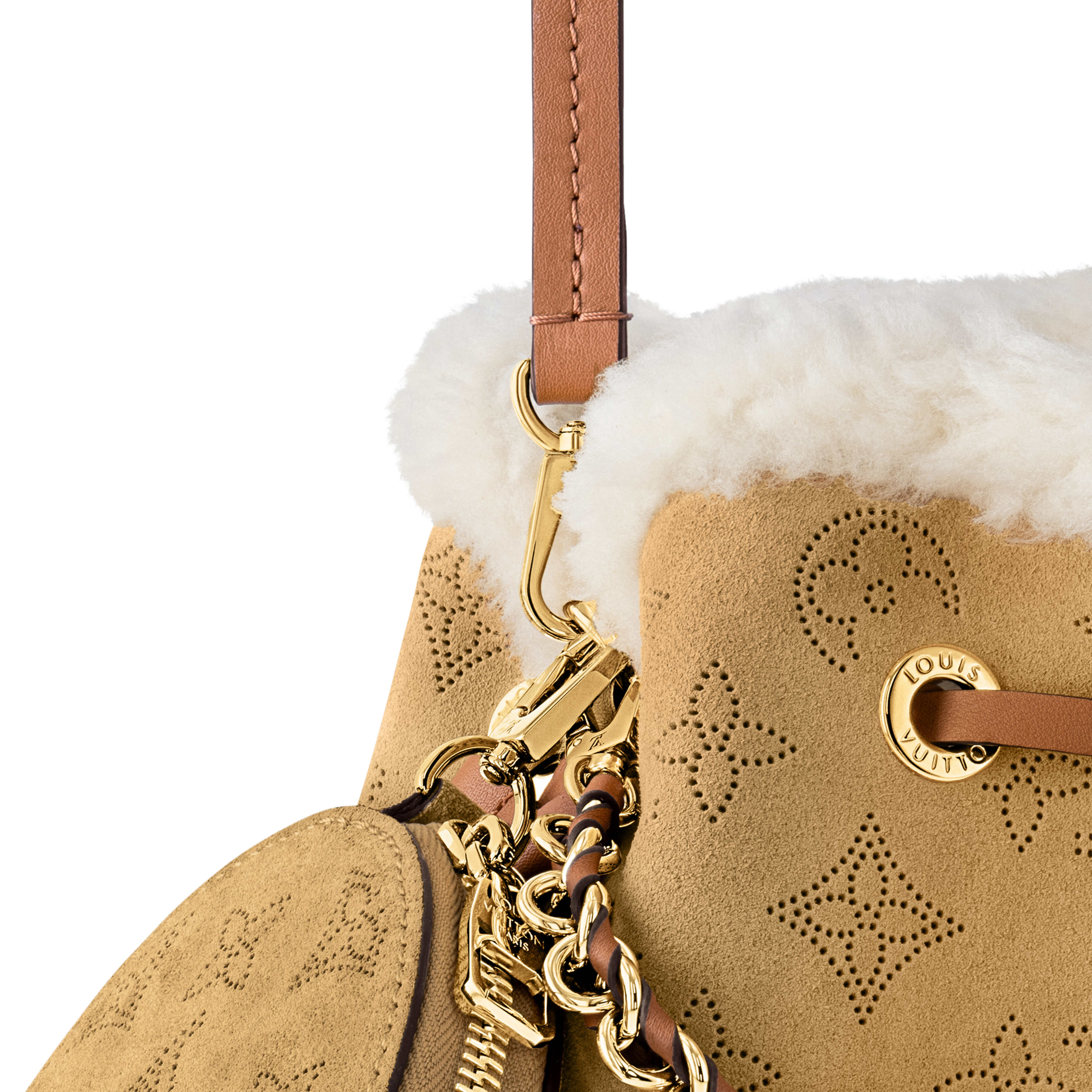Louis Vuitton Mahina Suede Leather Bella Tote Bag – Beige