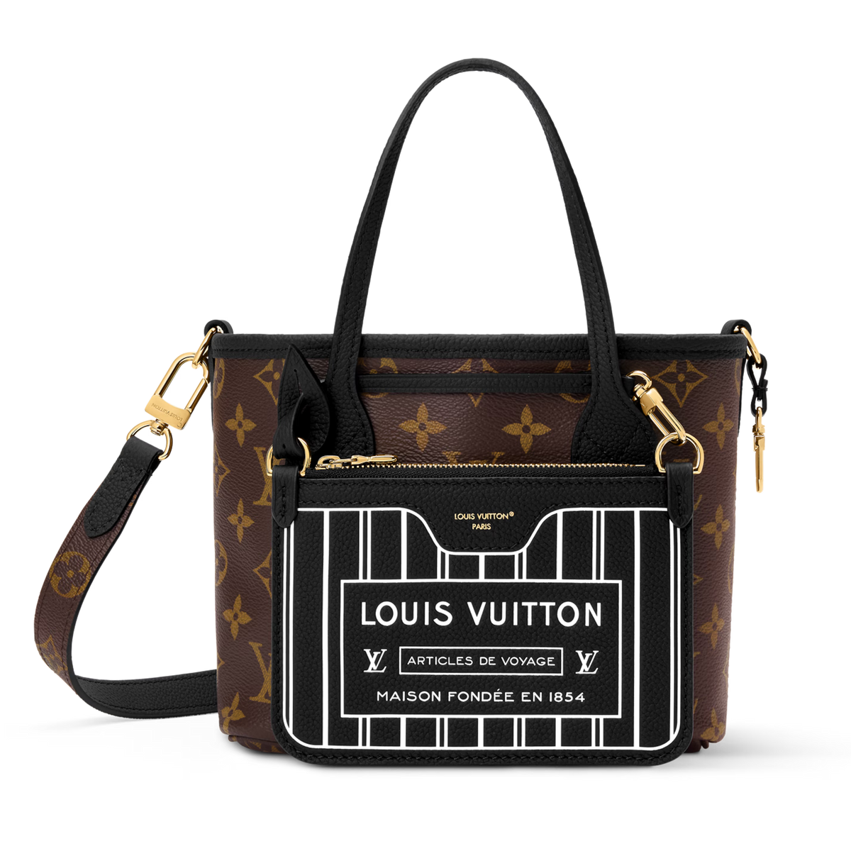 Louis Vuitton Reversible Monogram Neverfull Inside Out BB Handbag – Black
