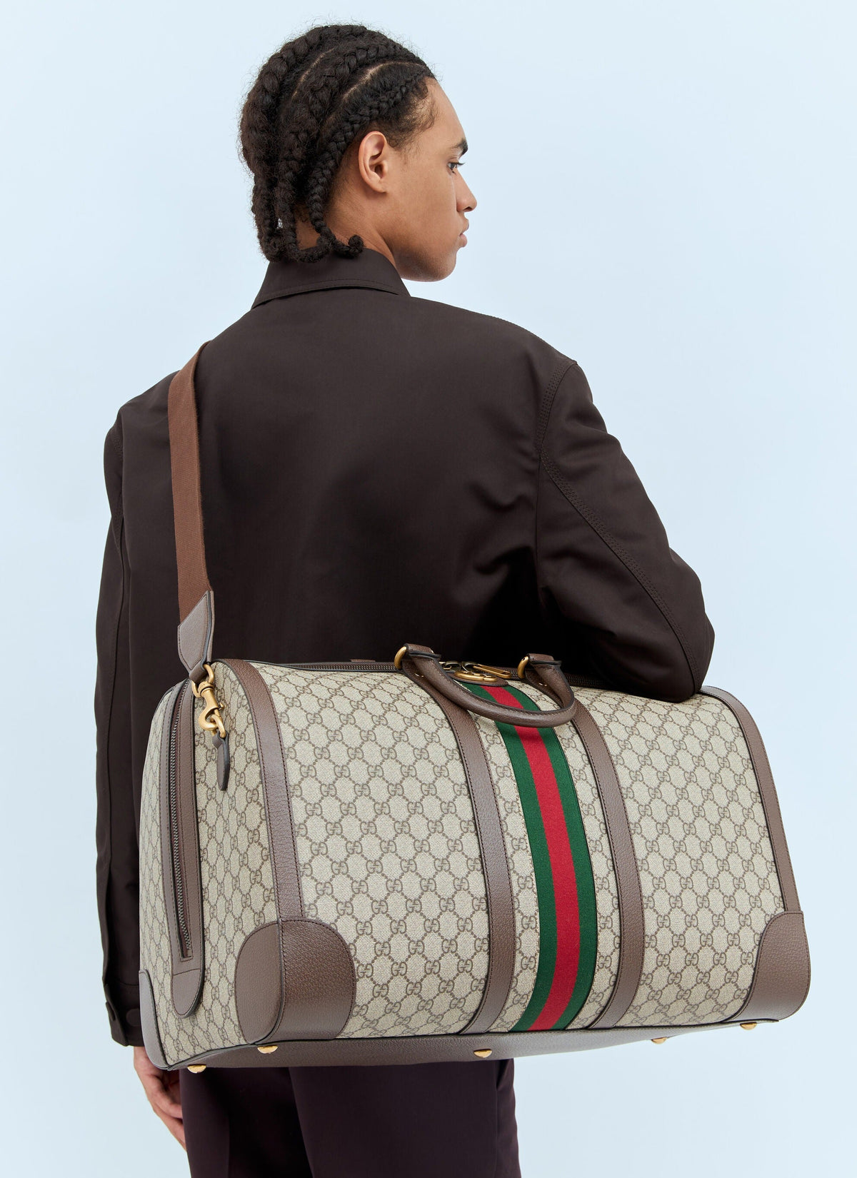 Gucci GG Supreme Canvas Savoy Large Duffle Bag – Beige