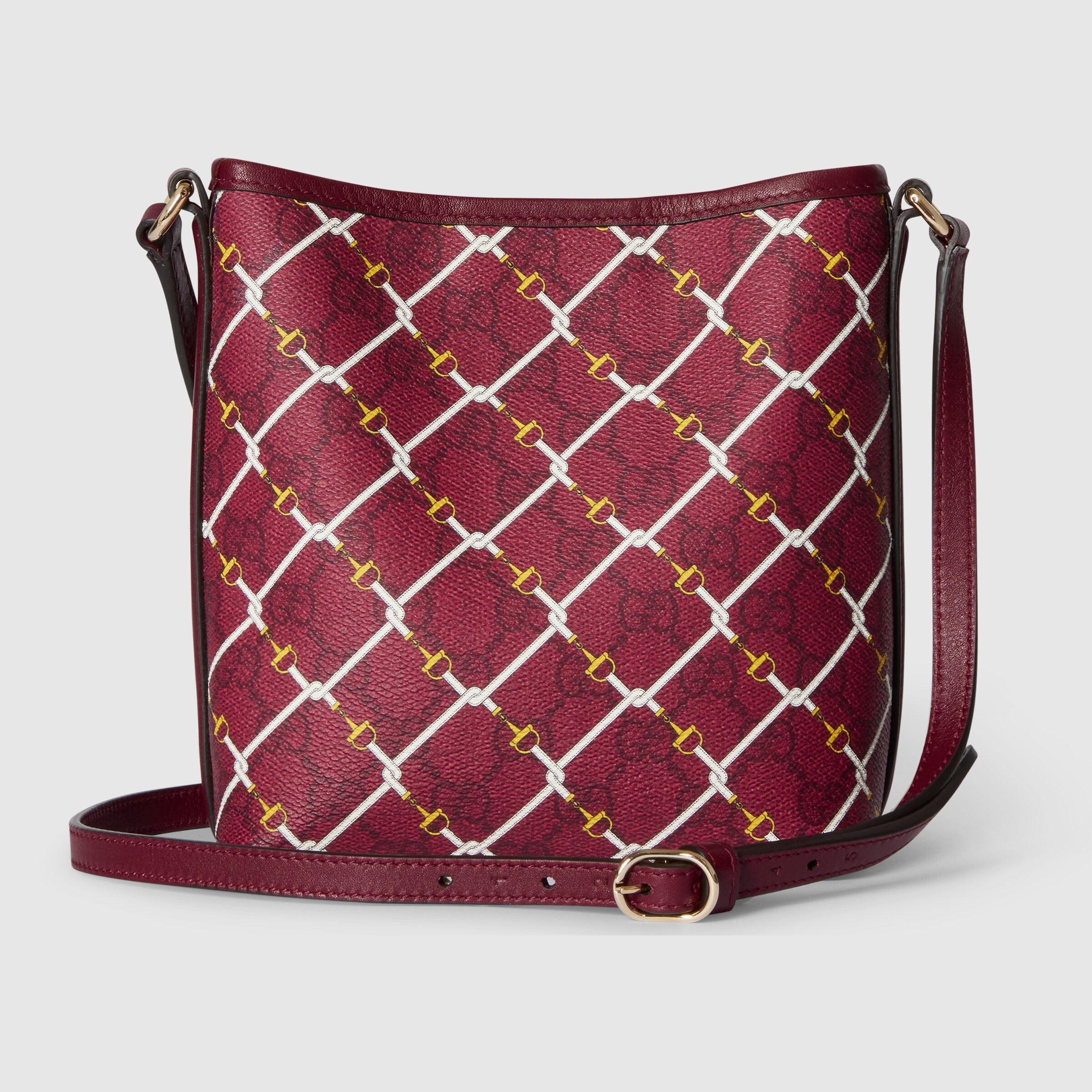 Gucci GG Emblem Small Bucket Bag – Red