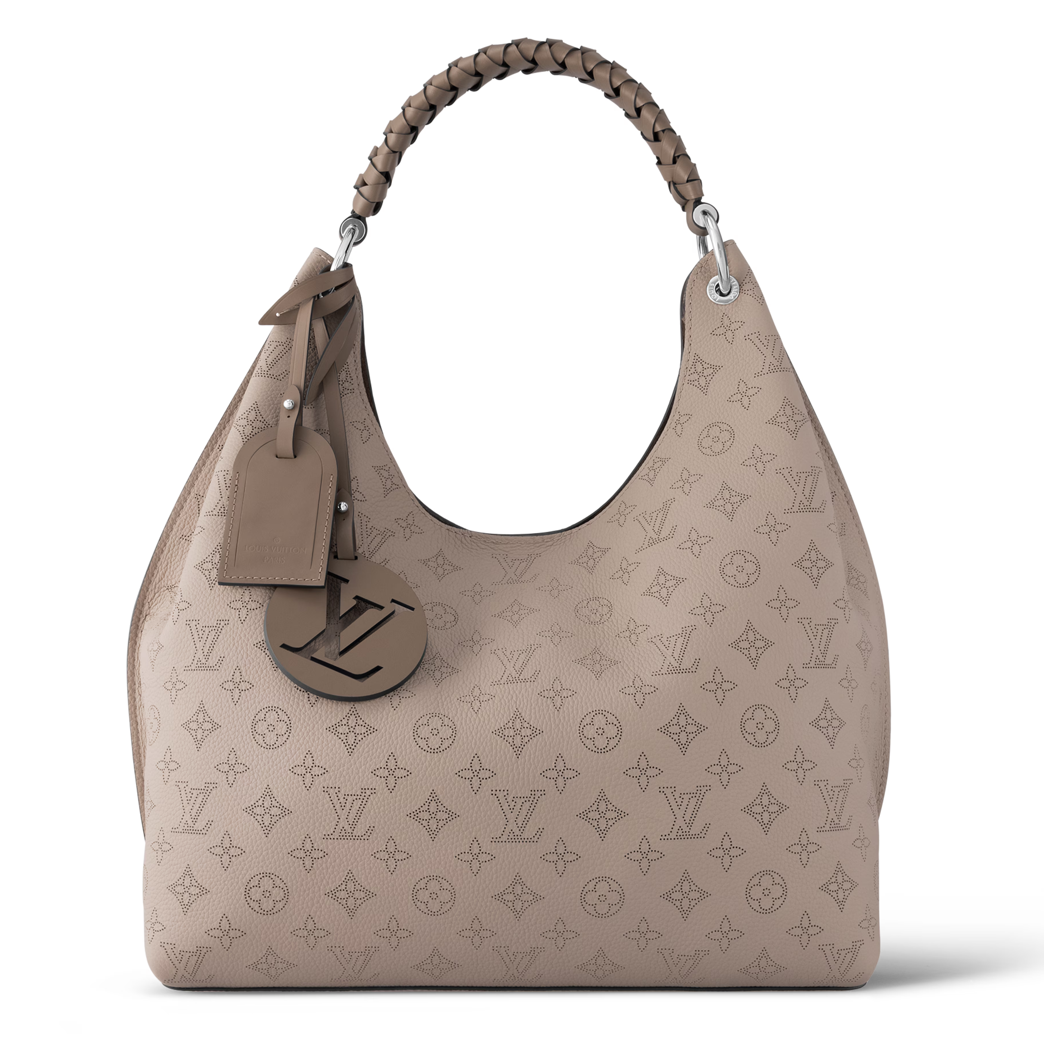 Louis Vuitton Mahina Leather Carmel Hobo Bag - Beige Galet