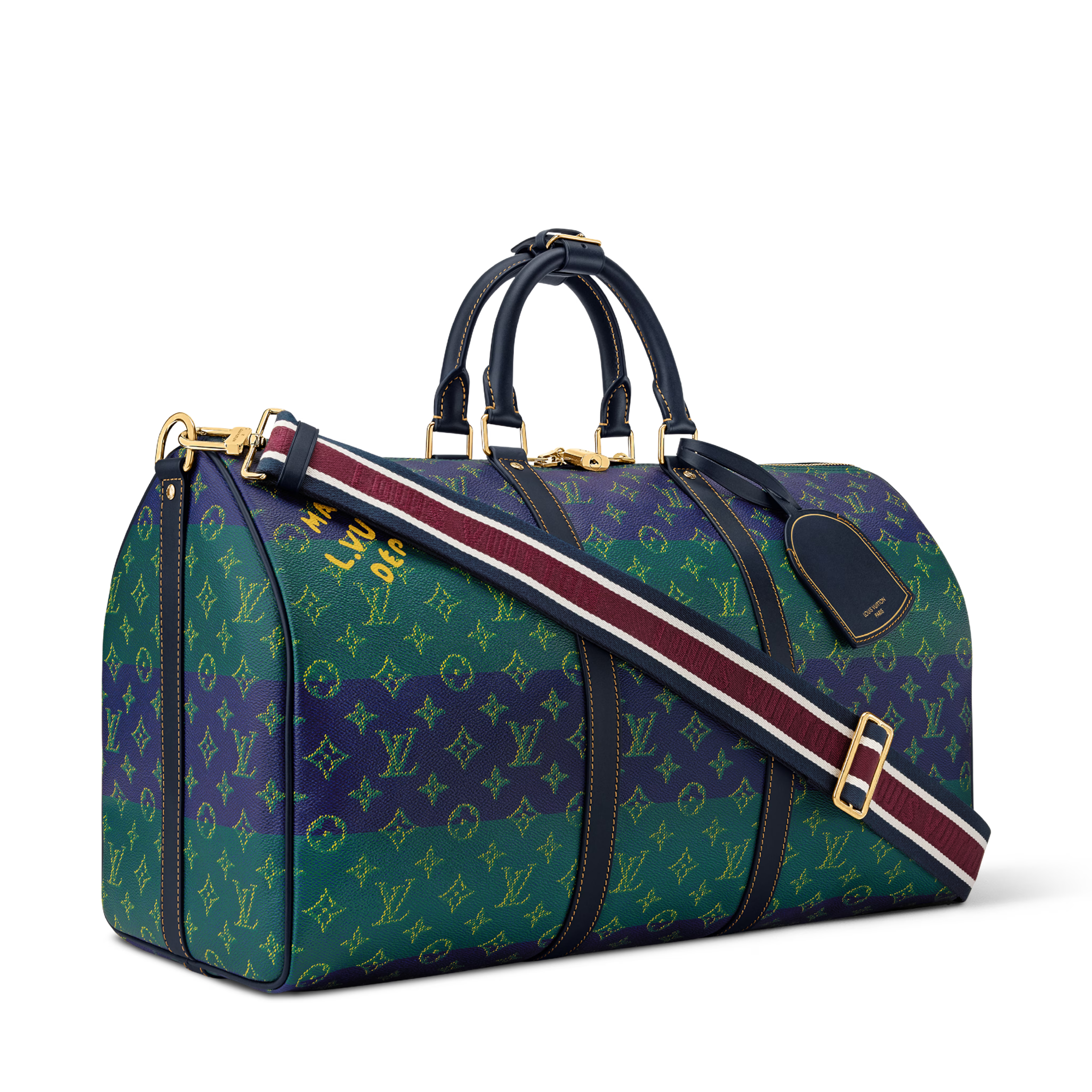 Louis Vuitton Keepall Bandoulière 50 Duffle Bag – Blue Stripes