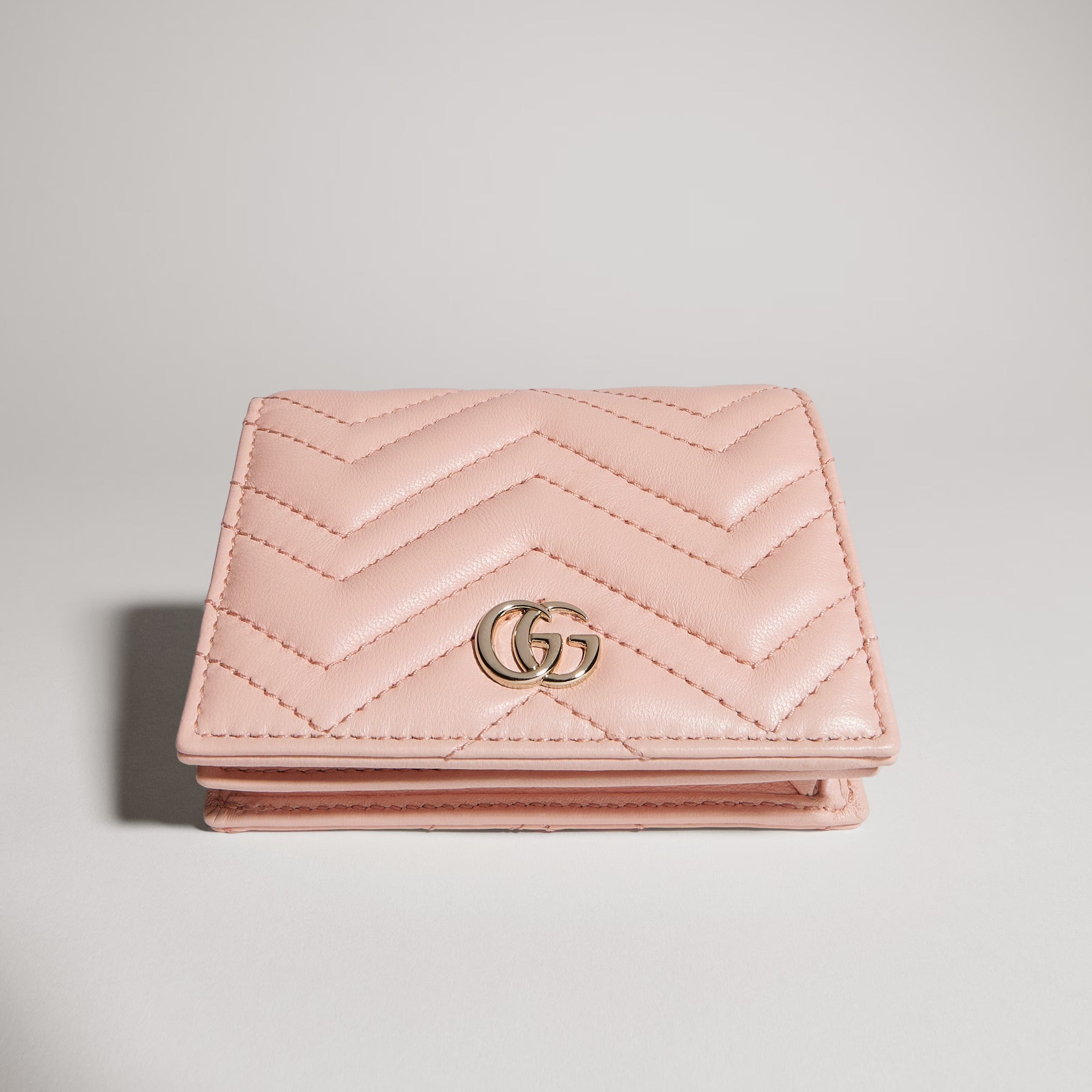 Gucci GG Marmont Card Case Wallet – Light Pink
