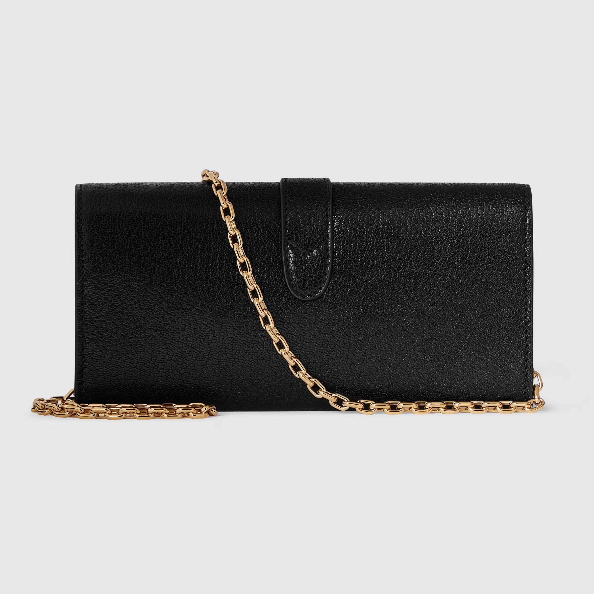 Gucci Jackie 1961 Leather Chain Wallet – Black