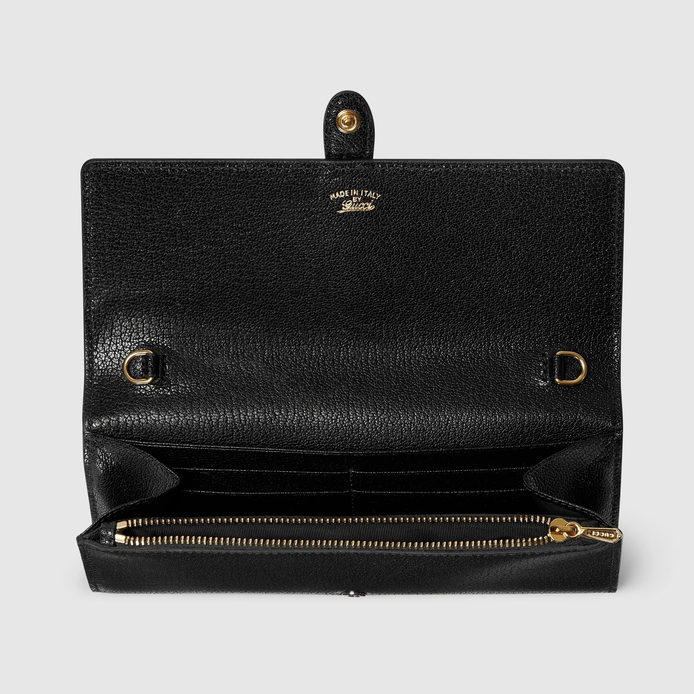 Gucci Jackie 1961 Leather Chain Wallet – Black