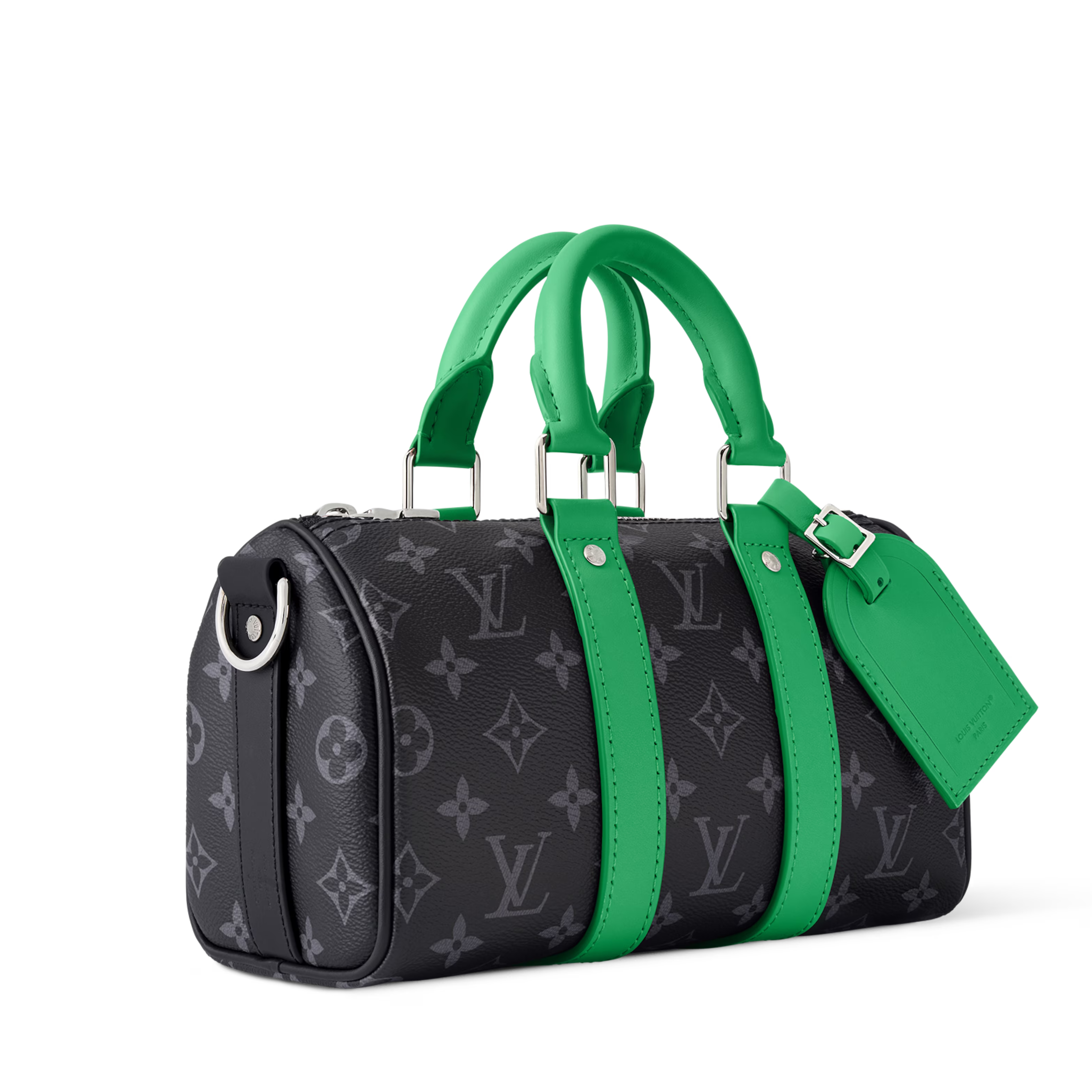 Louis Vuitton Monogram Eclipse Keepall Bandoulière 25 Duffle Bag – Green