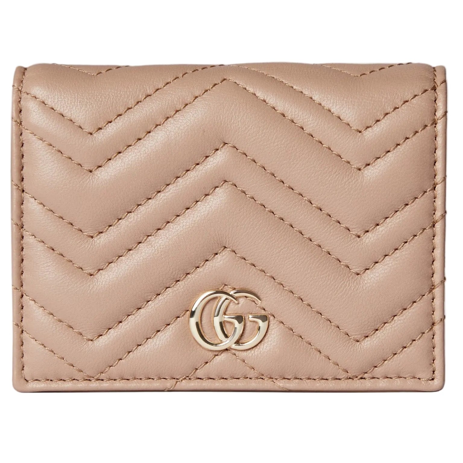 Gucci GG Marmont Card Case Wallet – Beige