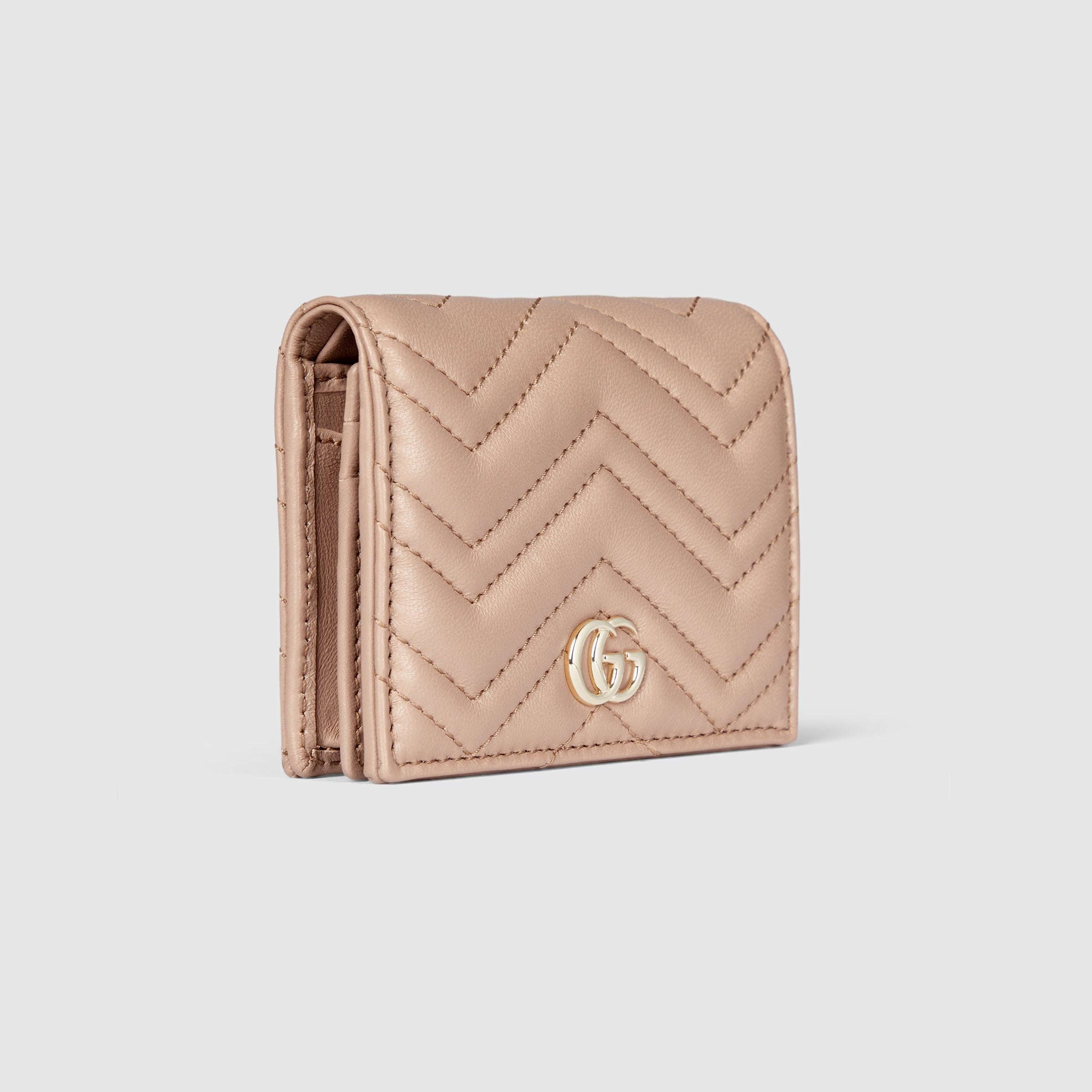 Gucci GG Marmont Card Case Wallet – Beige