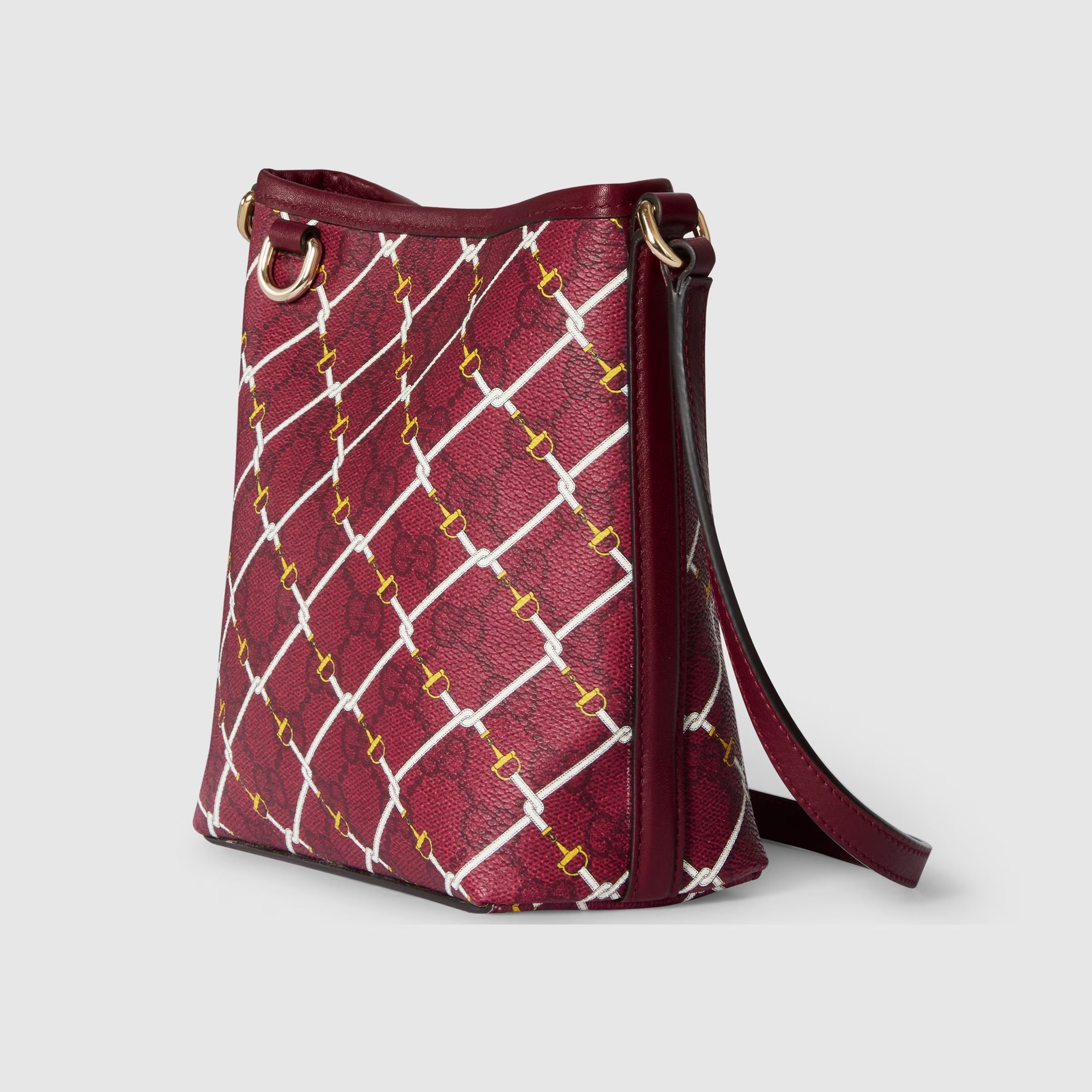 Gucci GG Emblem Small Bucket Bag – Red