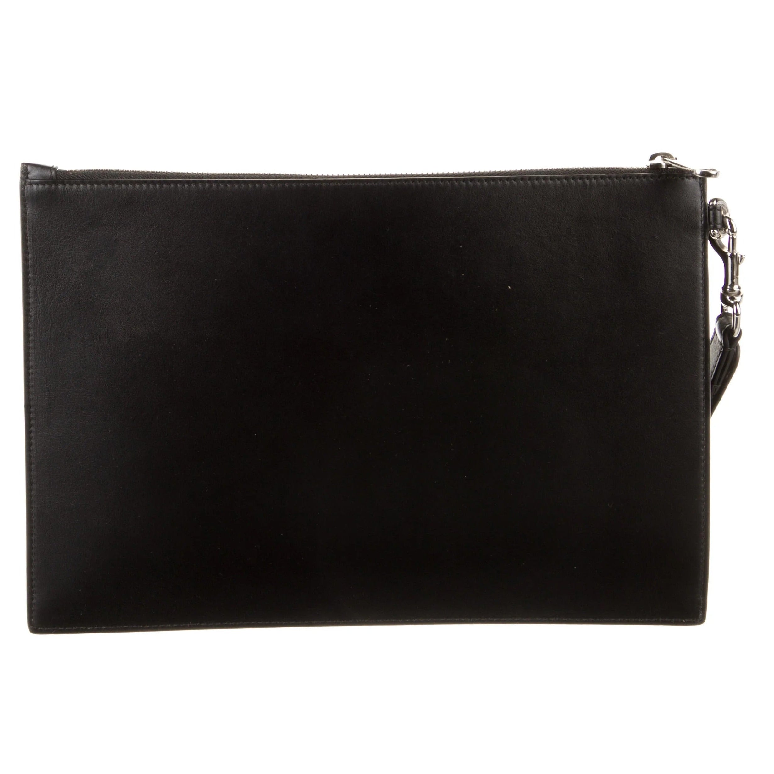 Gucci Blade Embroidered Leather Clutch Pouch – Black