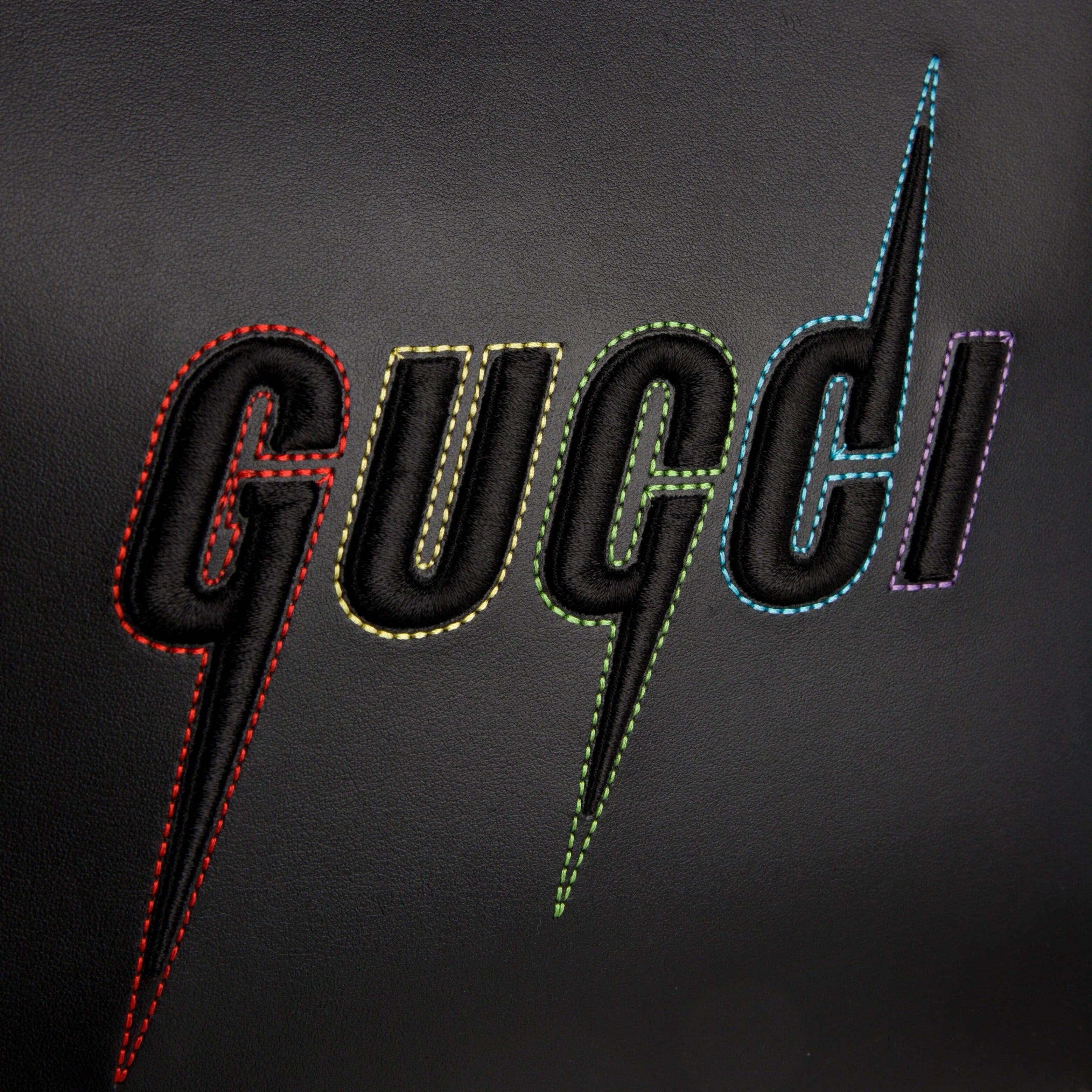 Gucci Blade Embroidered Leather Clutch Pouch – Black