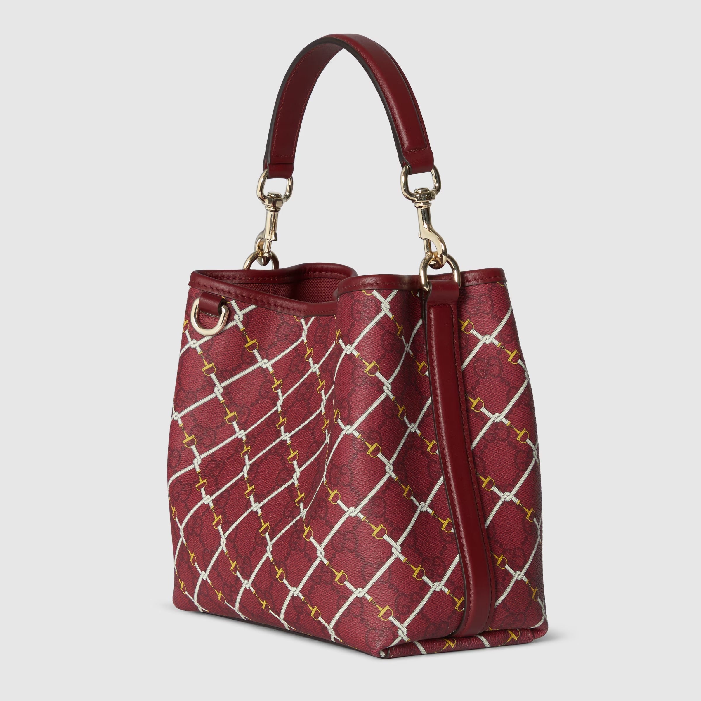 Gucci Emblem Small Bucket Bag – Red