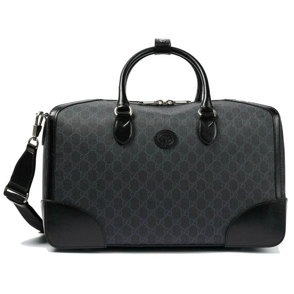 Gucci GG Supreme Canvas Interlocking G Duffle Bag – Black