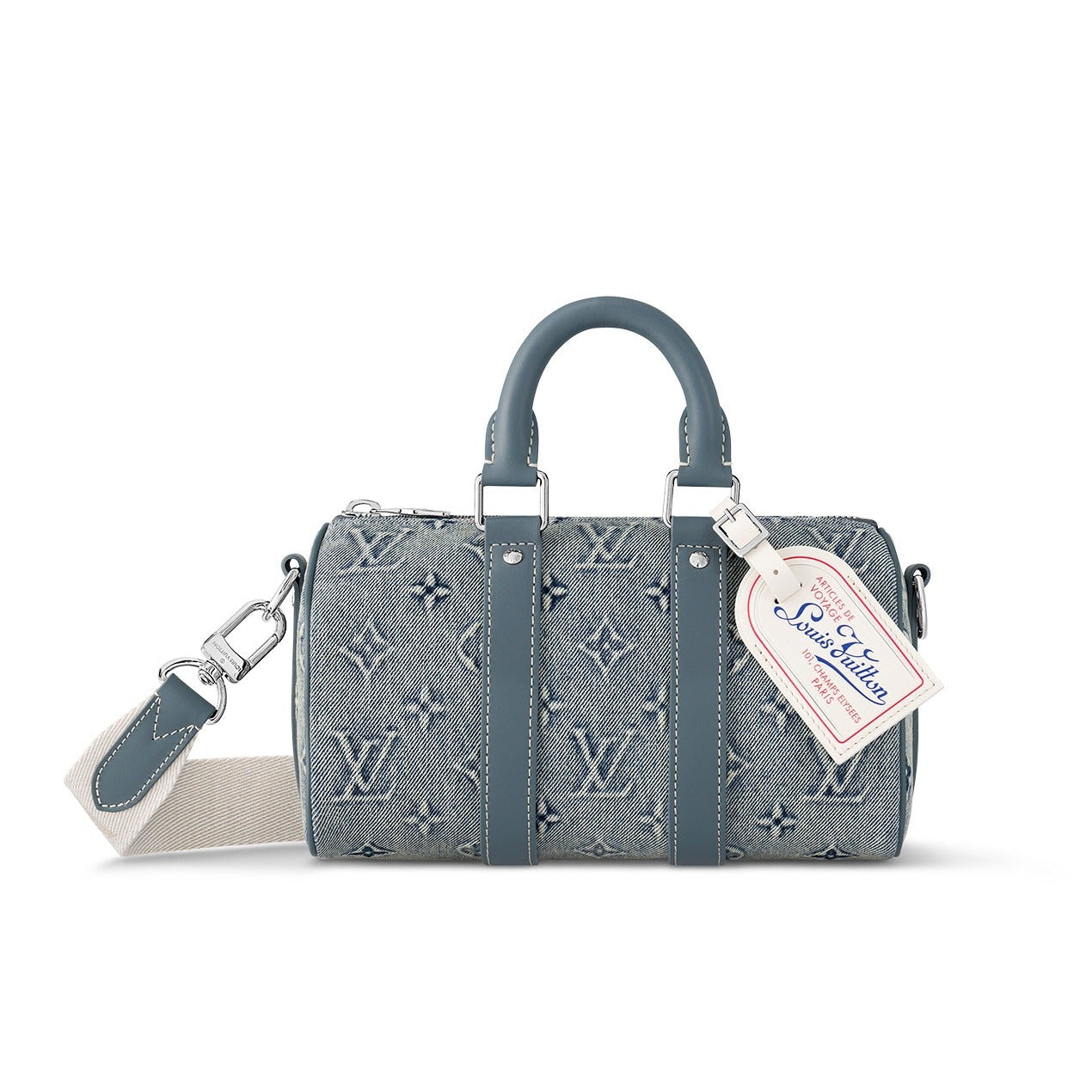 Louis Vuitton Monogram Washed Denim Canvas Keepall Bandouliere 25 Duffle Bag