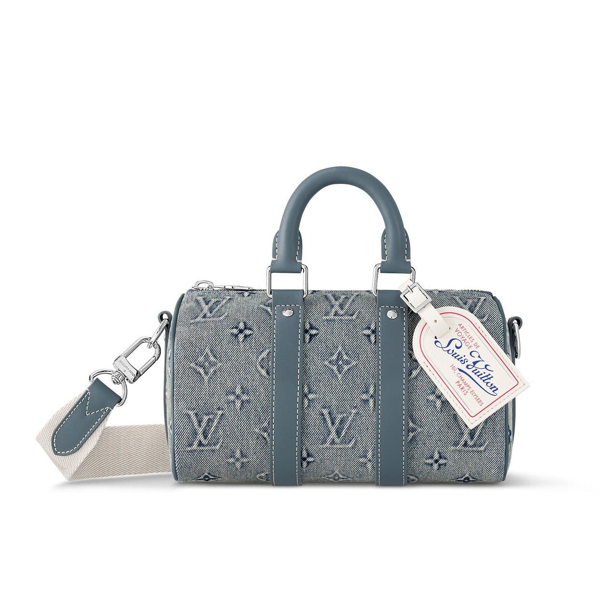 Louis Vuitton Monogram Washed Denim Canvas Keepall Bandouliere 25 Duffle Bag