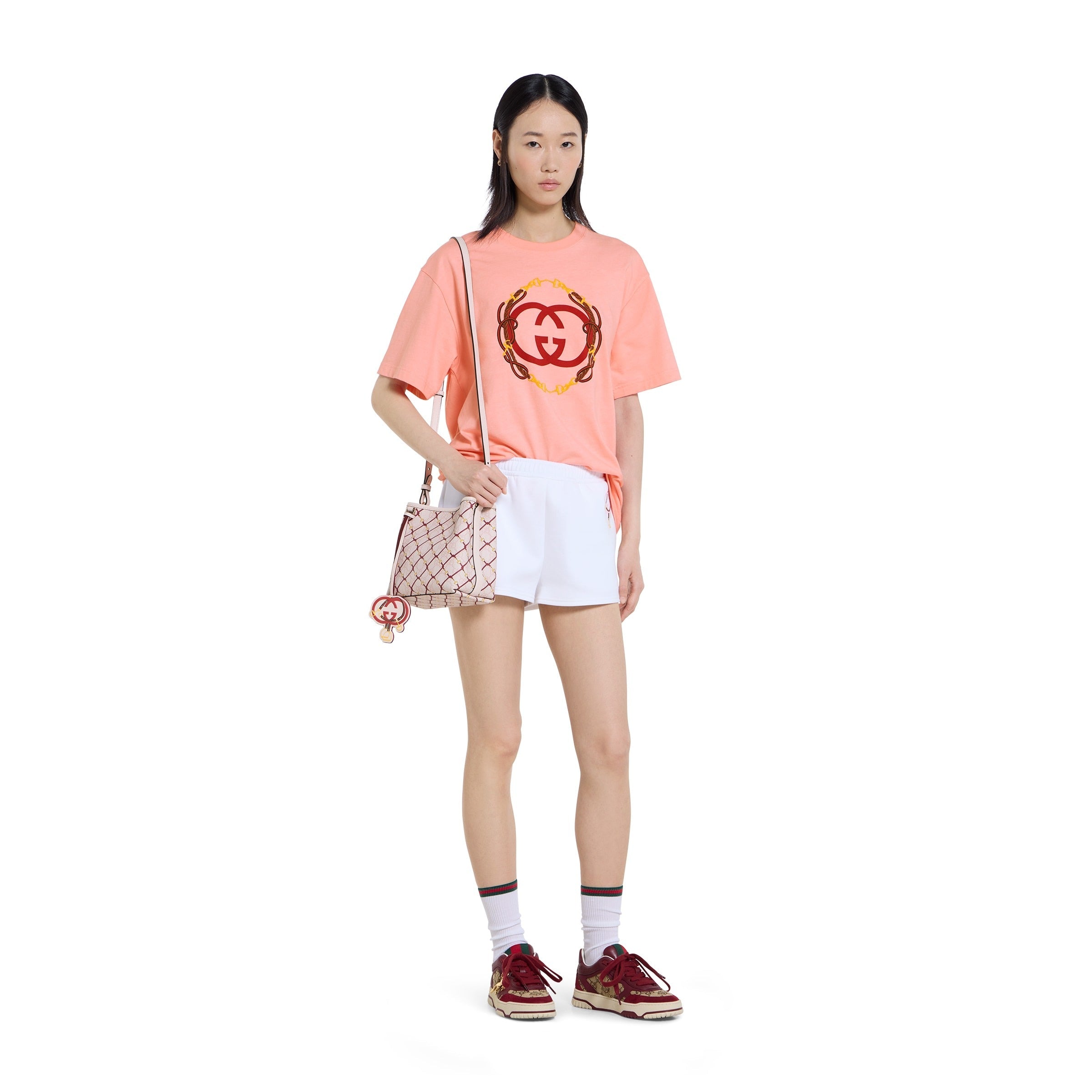 Gucci Emblem Small Bucket Bag – Pink