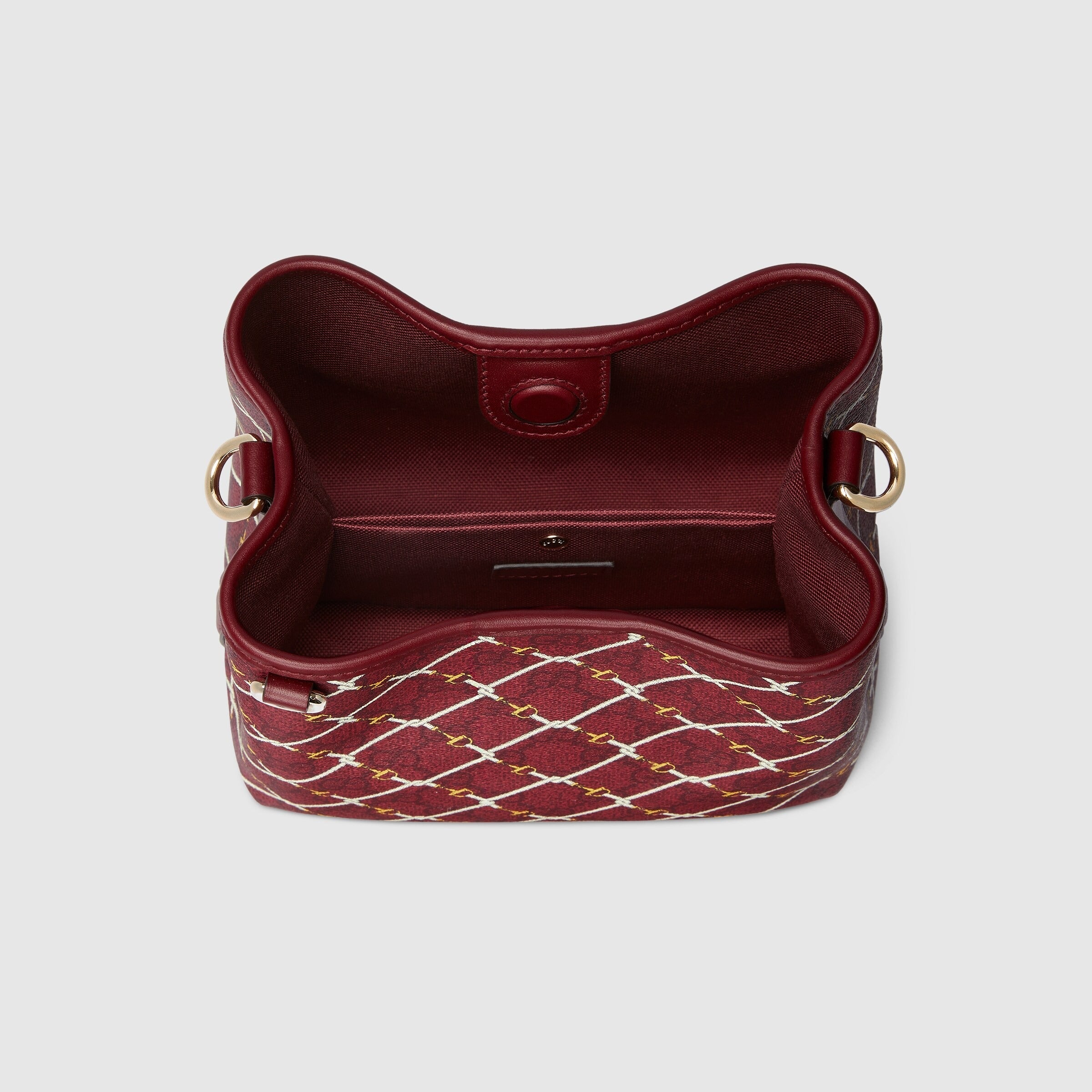 Gucci Emblem Small Bucket Bag – Red