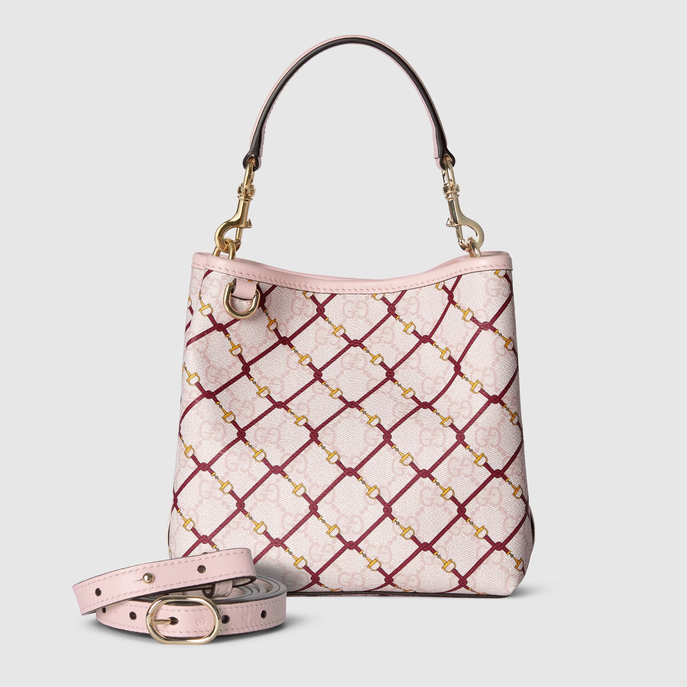 Gucci GG Emblem Small Bucket Bag – Pink
