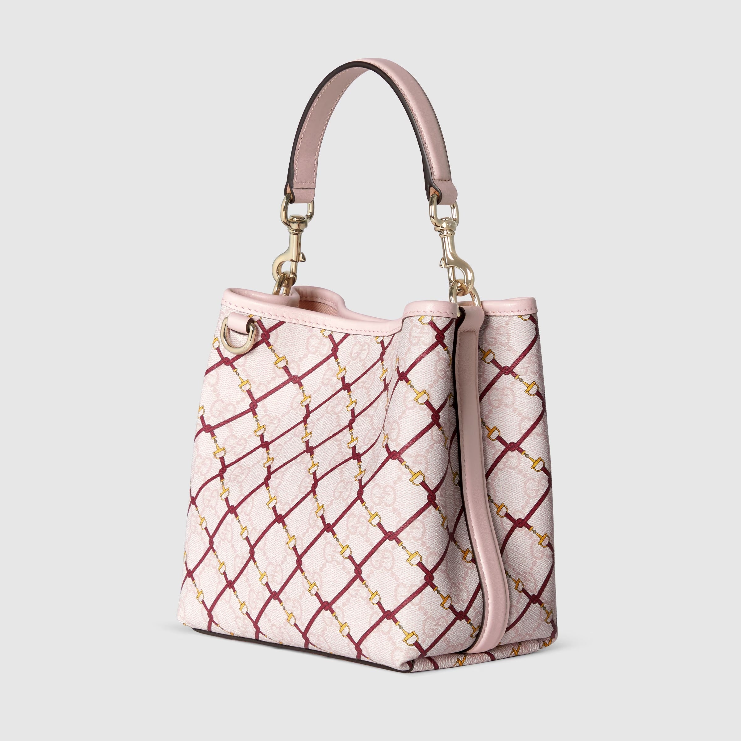 Gucci GG Emblem Small Bucket Bag – Pink