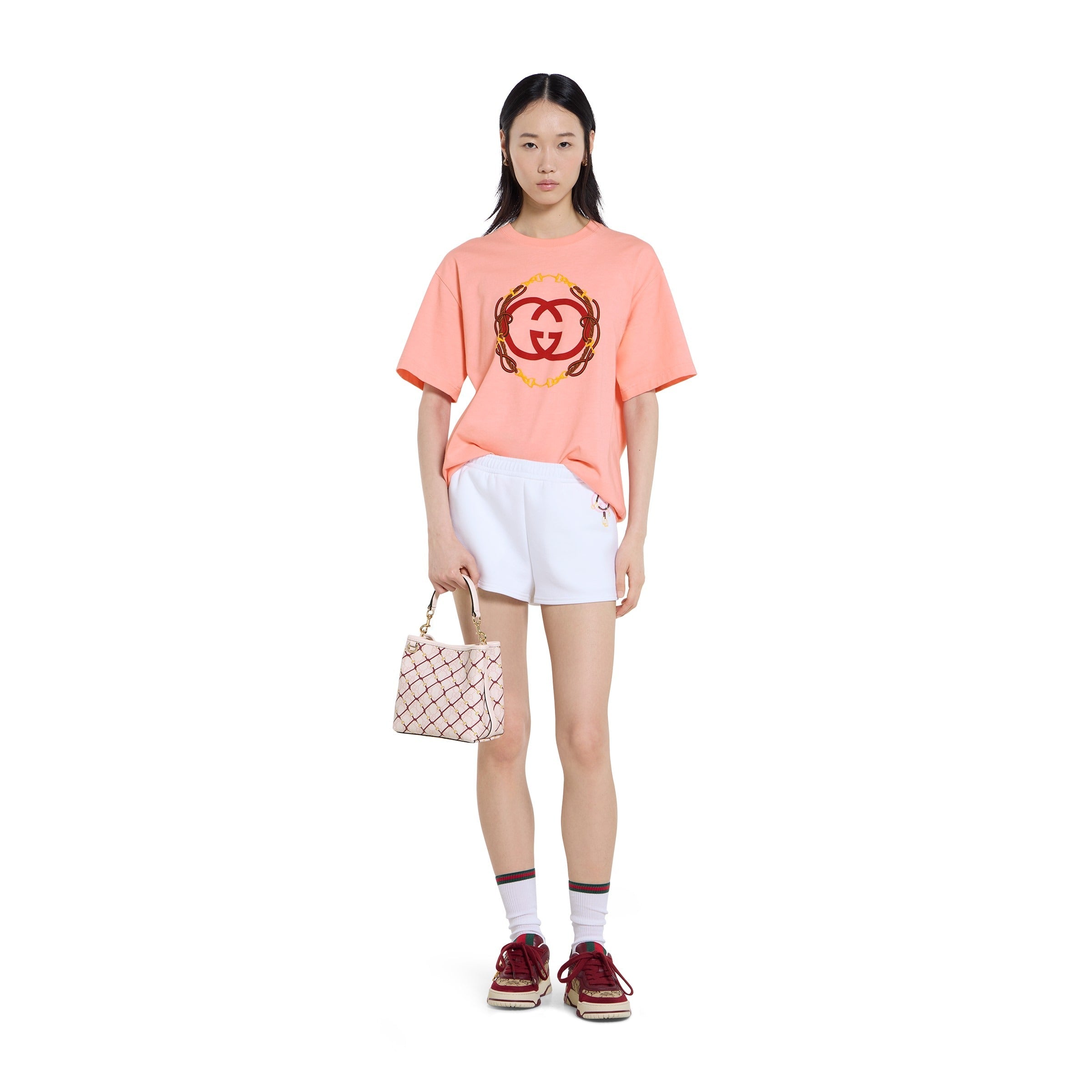 Gucci GG Emblem Small Bucket Bag – Pink