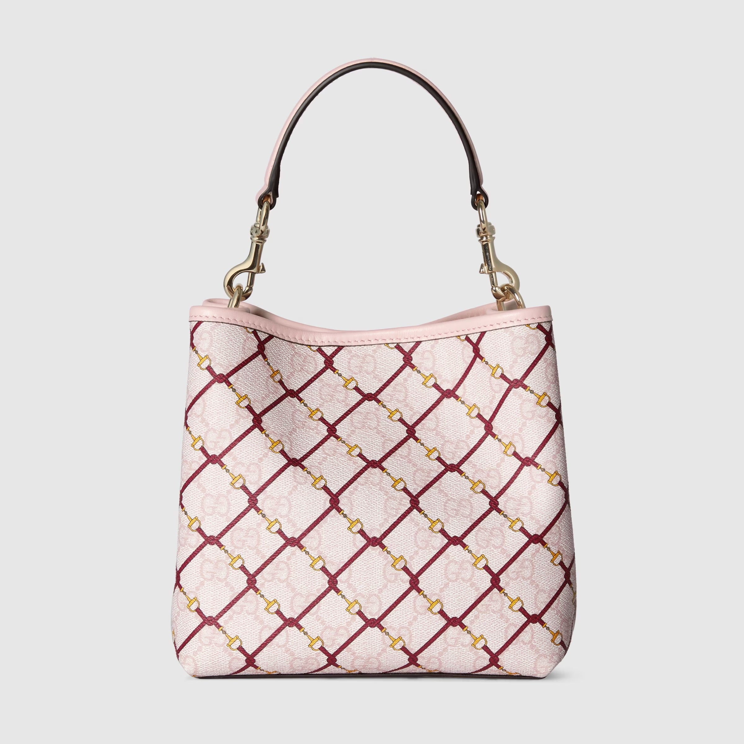 Gucci GG Emblem Small Bucket Bag – Pink