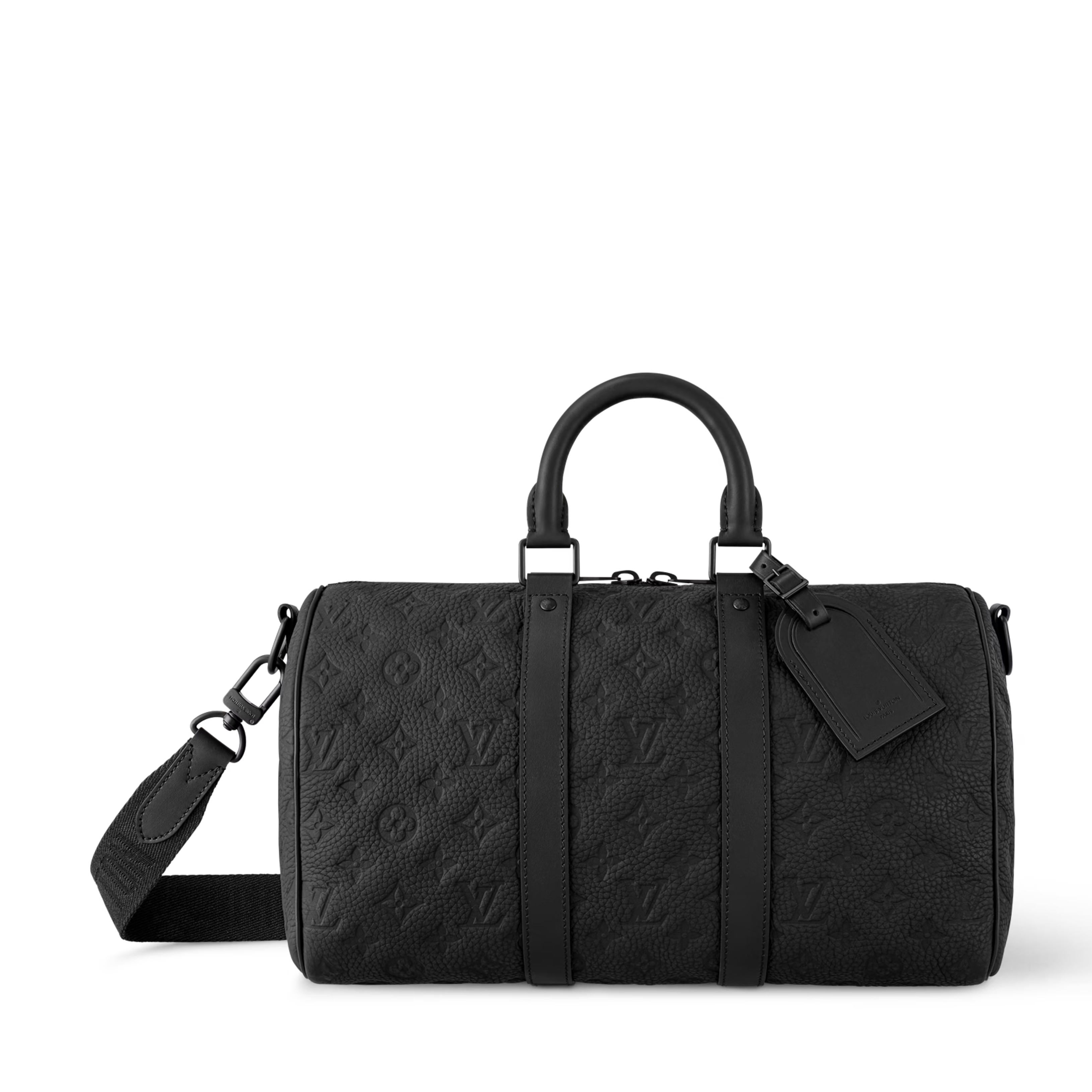 Louis Vuitton Taurillon Monogram Keepall Bandoulière 35 Duffle Bag – Black
