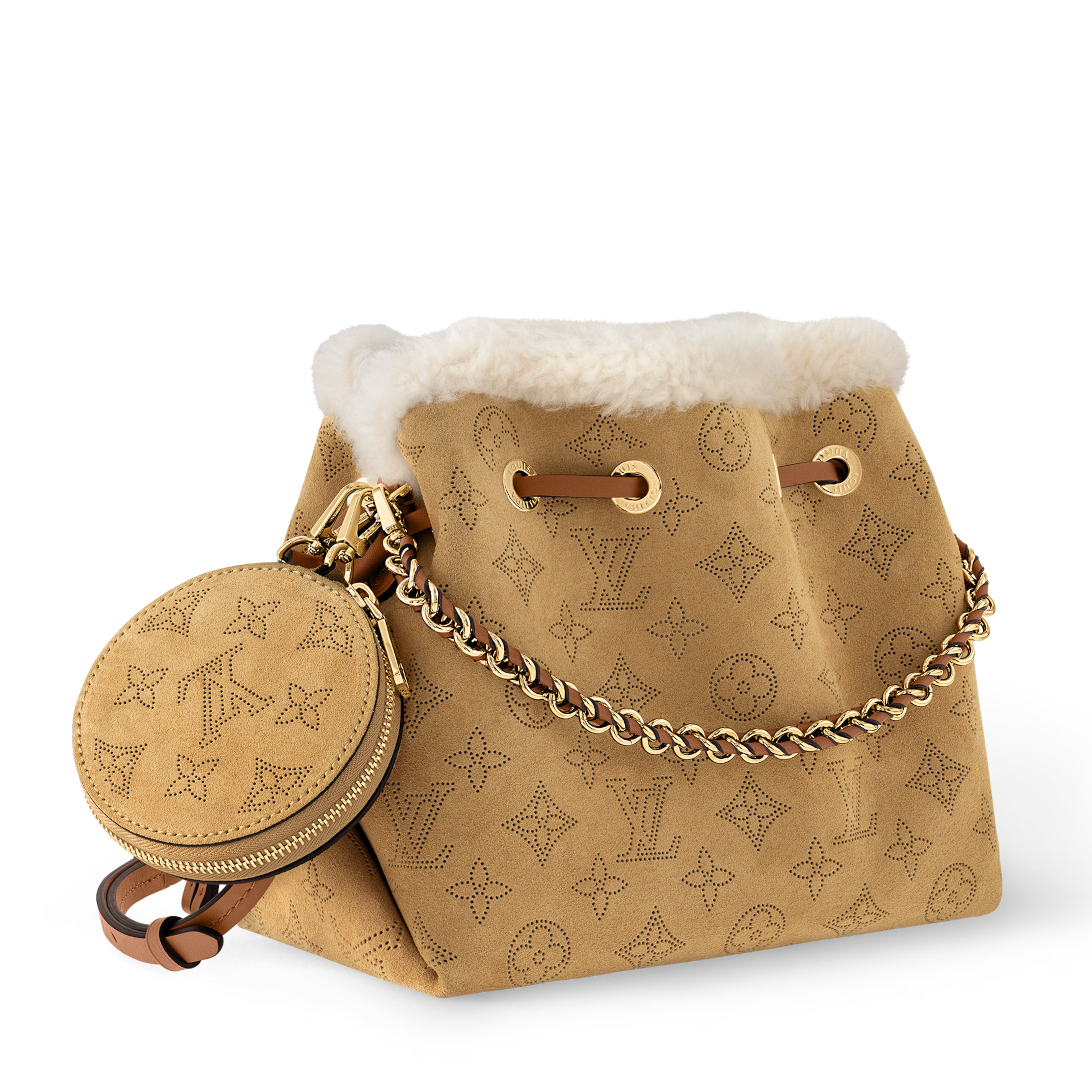 Louis Vuitton Mahina Suede Leather Bella Tote Bag – Beige