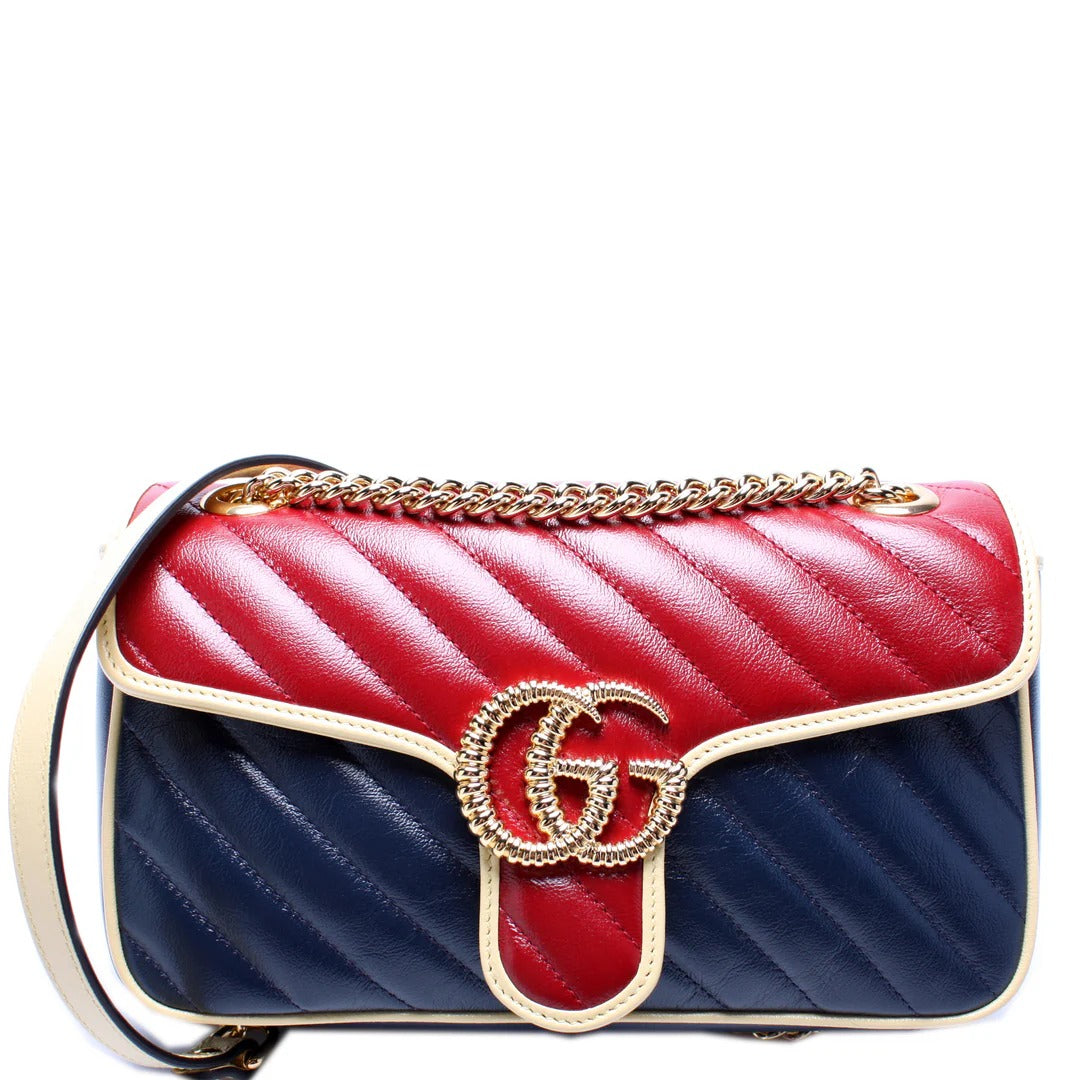 Gucci GG Marmont Medium Leather Bag - Blue