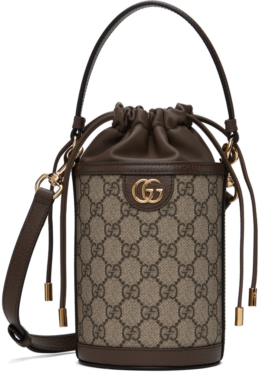 Gucci GG Canvas Ophidia Mini Bucket Bag – Beige