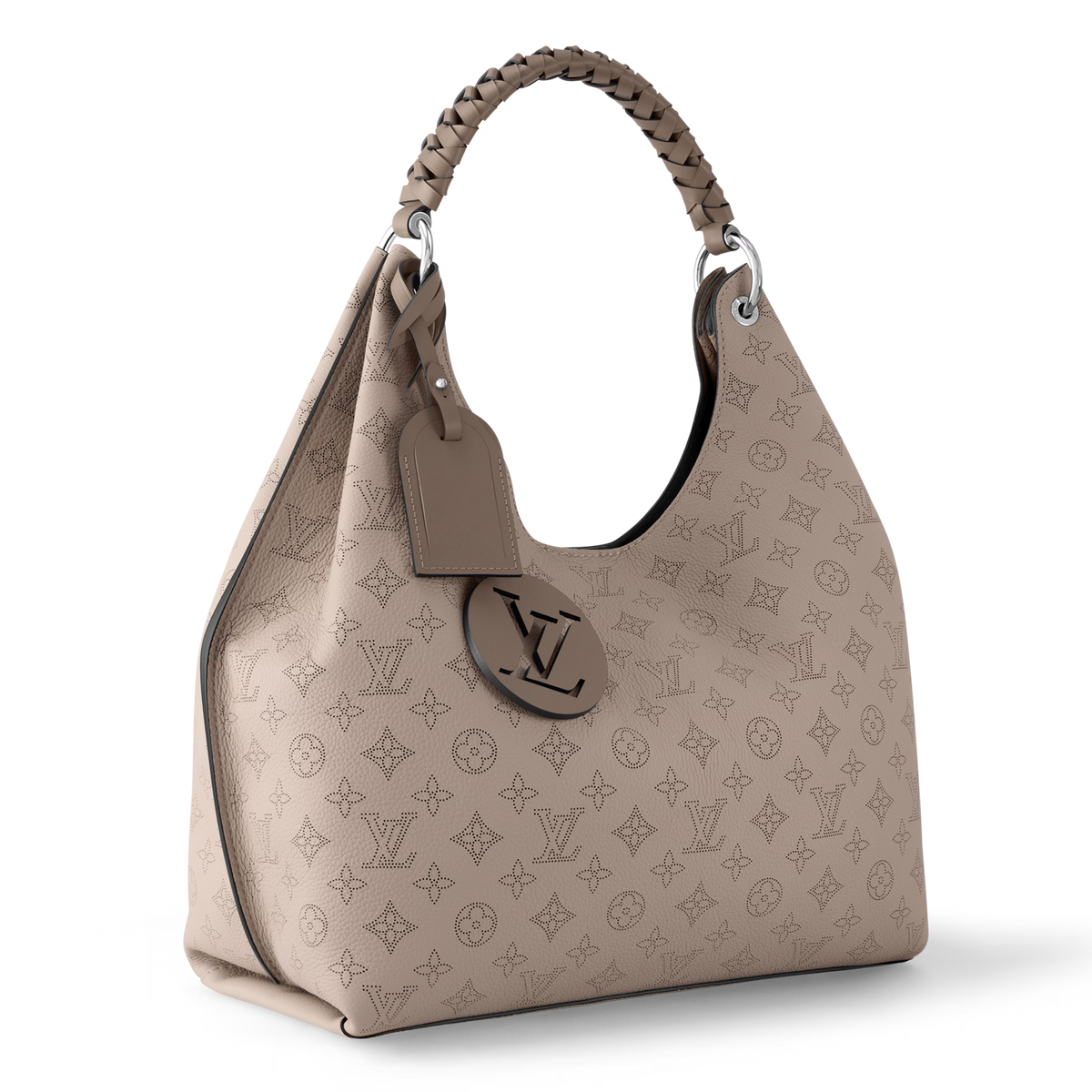 Louis Vuitton Mahina Leather Carmel Hobo Bag - Beige Galet