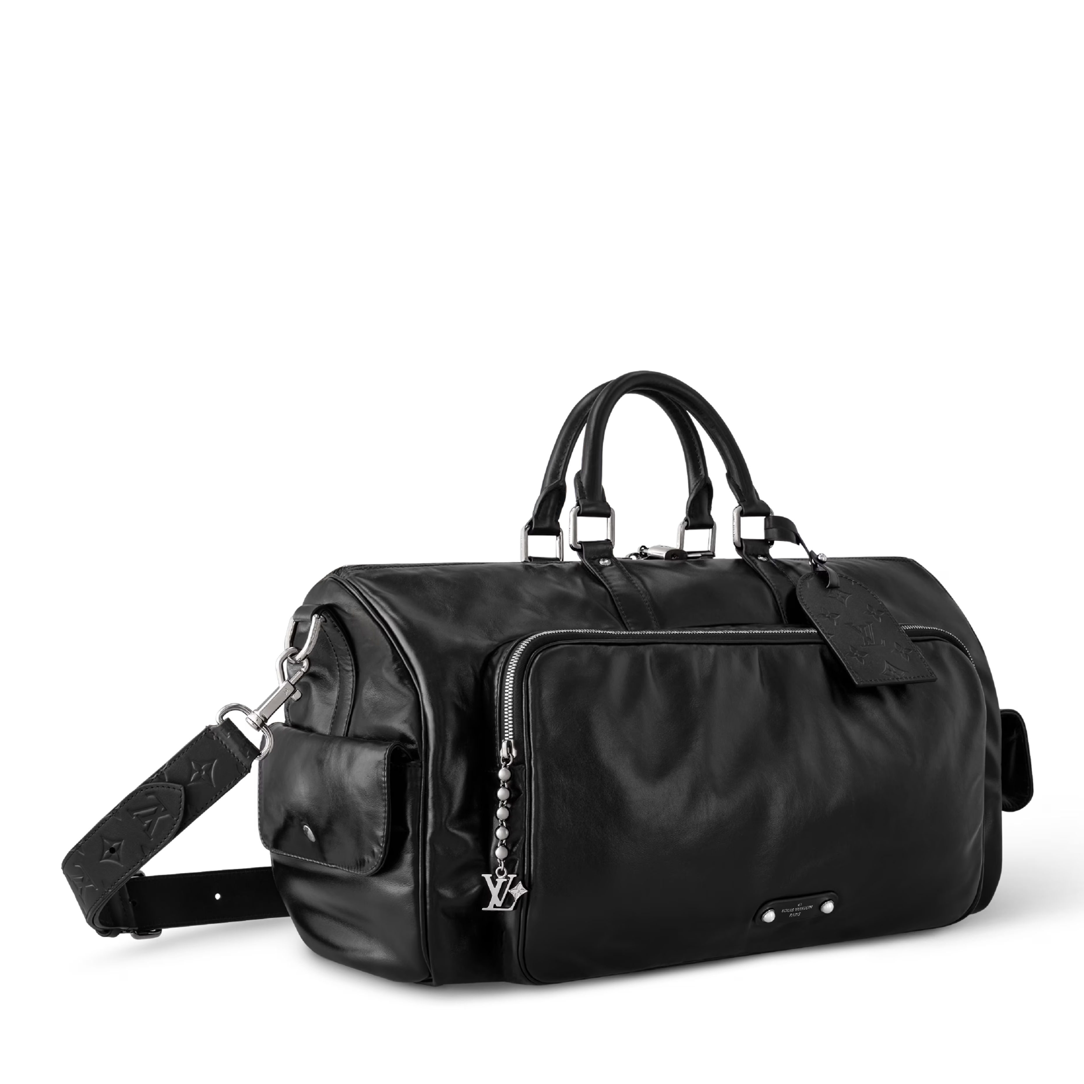 Louis Vuitton Calfskin Keepall Cargo Bandoulière 50 Travel Bag – Black