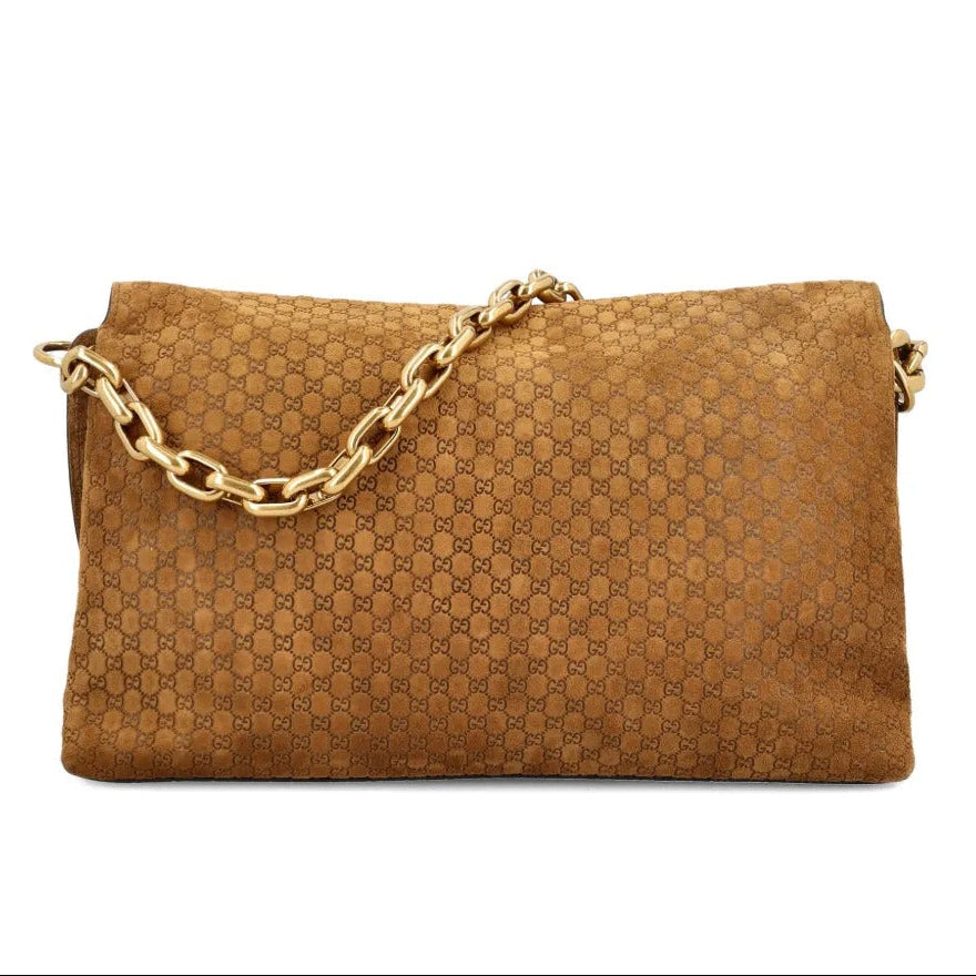 Gucci Large GG Chain Shoulder Bag – Brown
