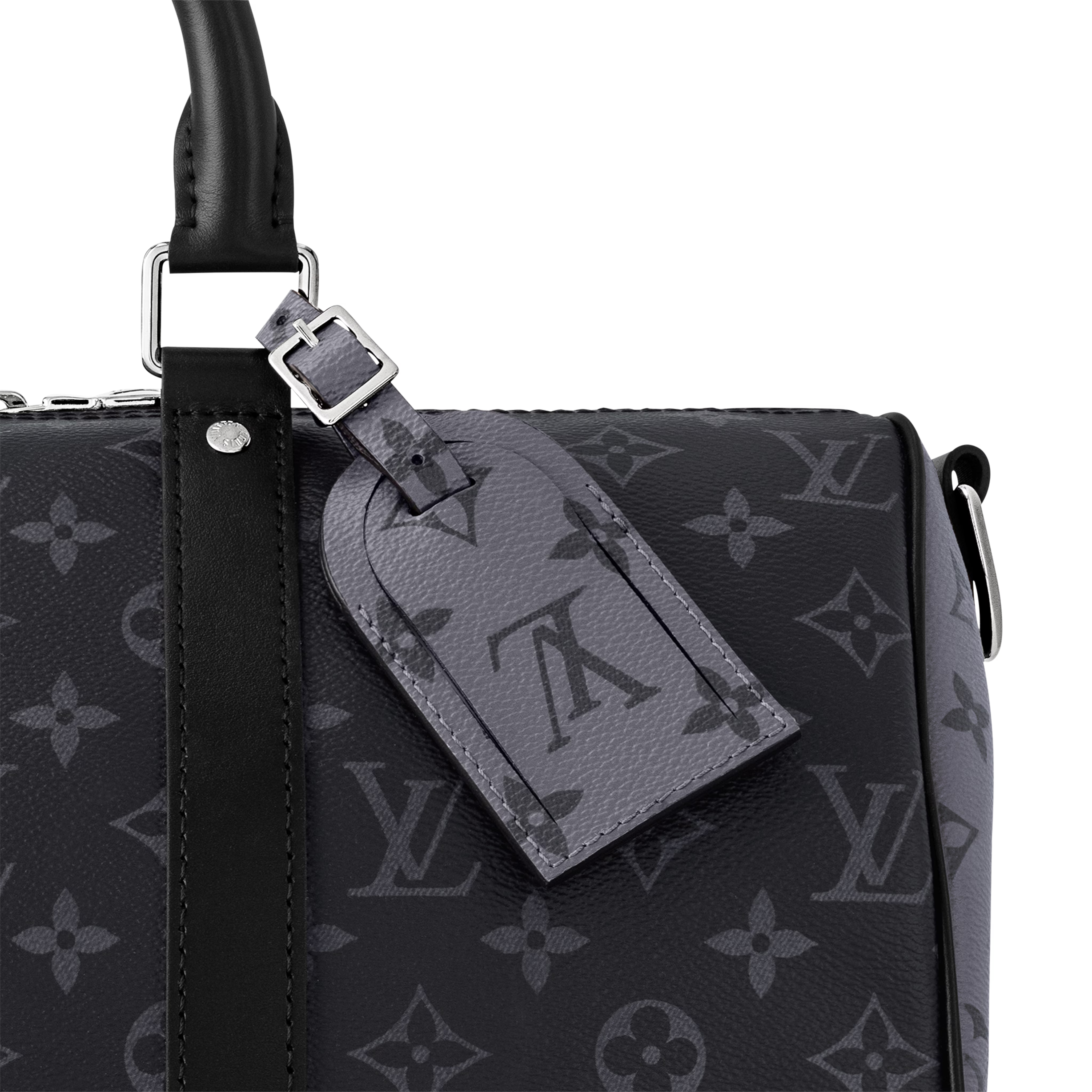Louis Vuitton Monogram Eclipse Keepall Bandoulière 35 Duffle Bag – Black