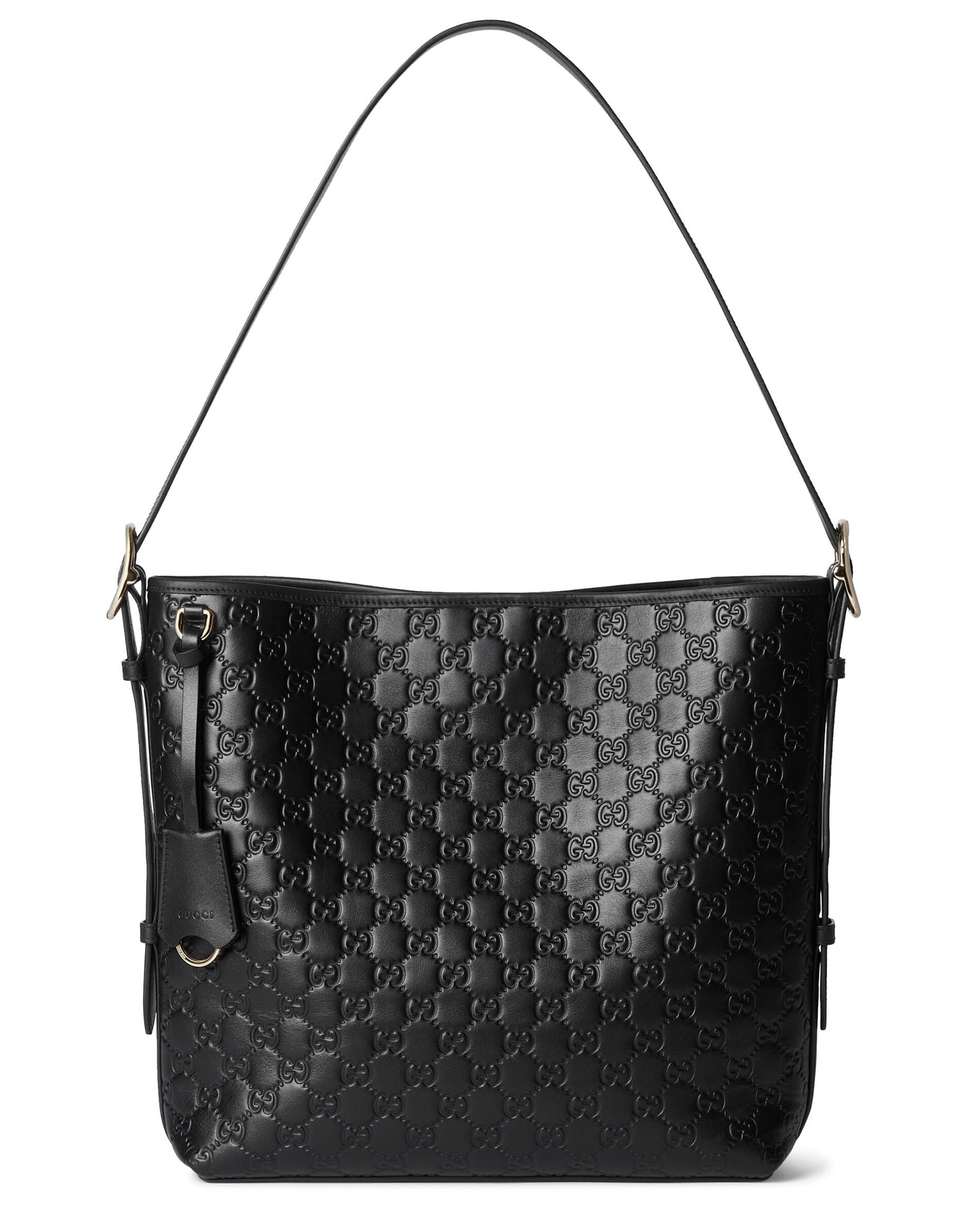 Gucci GG Emblem Medium Shoulder Bag – Black