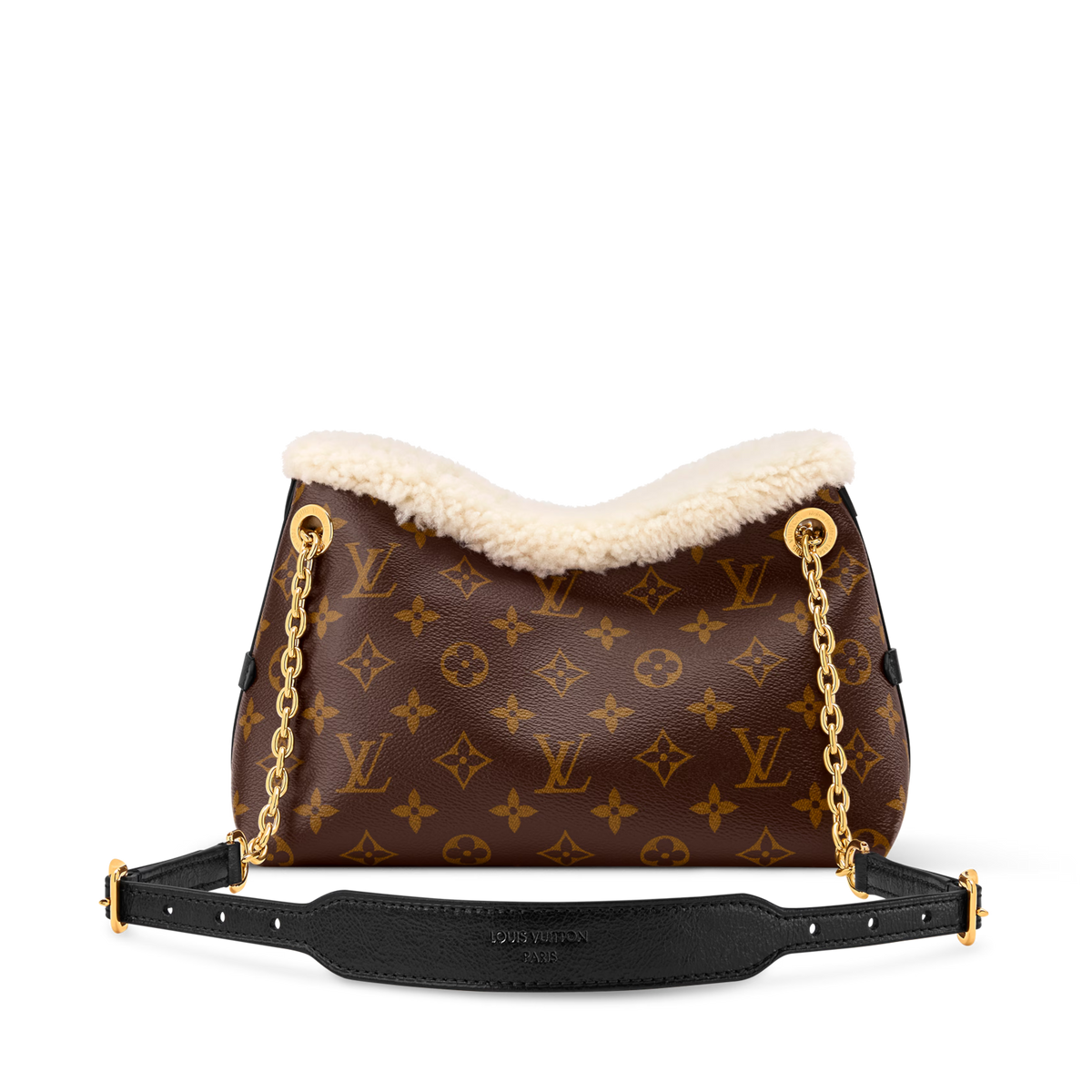 Louis Vuitton LV Ski Monogram Shearling CarryAll BB Handbag – Brown